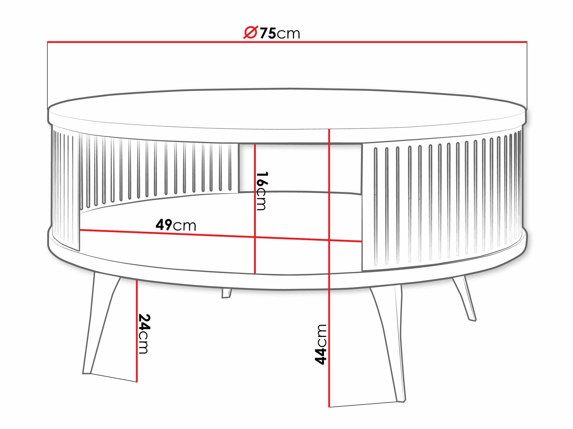Sofabord Vitum (Sort + Kashmir)