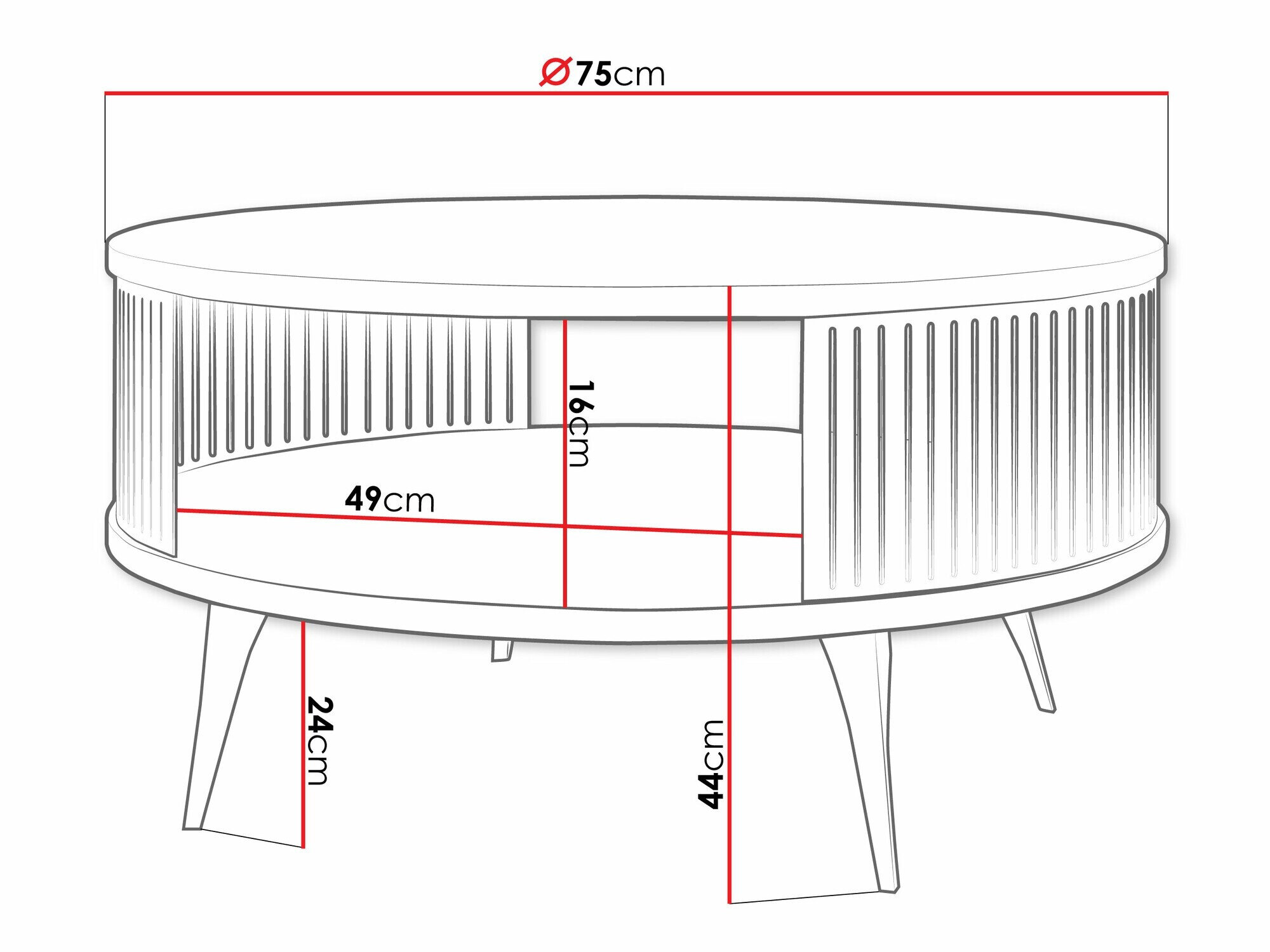 Sofabord Vitum (Sort + Valnød)