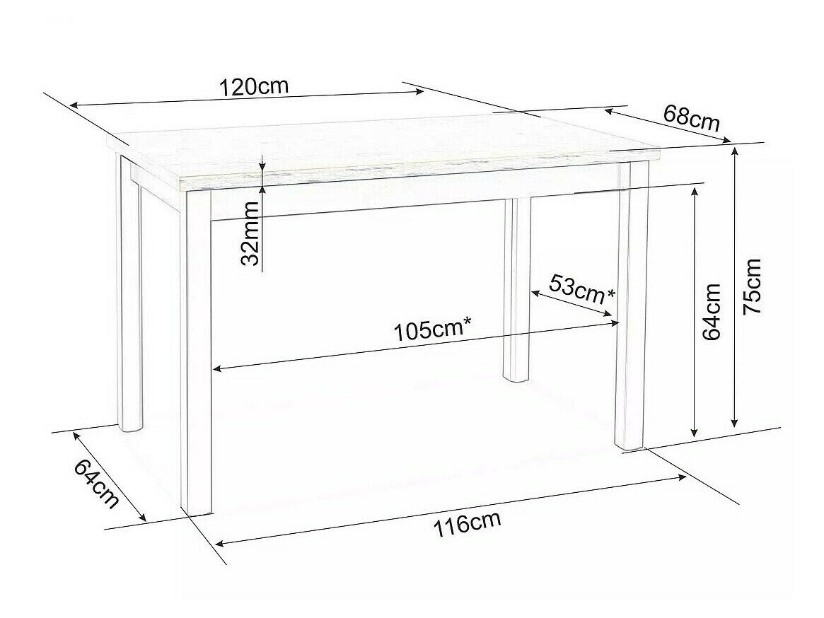 Bord Detroit 345 (Egetræ + Kashmir)