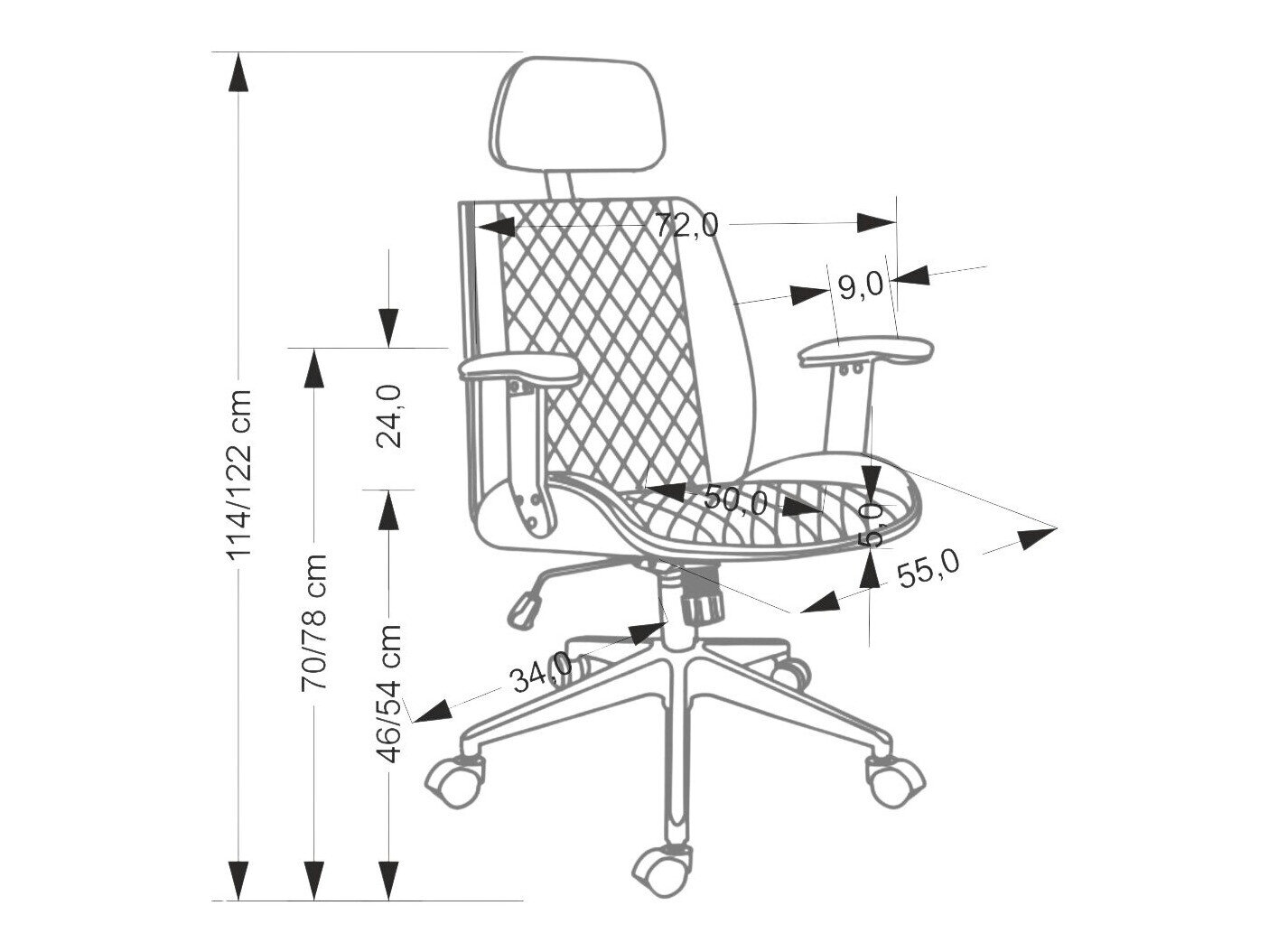 Kontorstol Houston 1925 (Sort)
