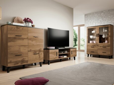 Stuemøbelsæt Larfloi 113 (Wotan eg + Sort)