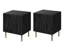 Ensemble de tables de chevet Lorelbo 102 (Noir + Doré)