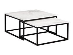 Salontafel set Oswego 101 (Wit marmer + Zwart)