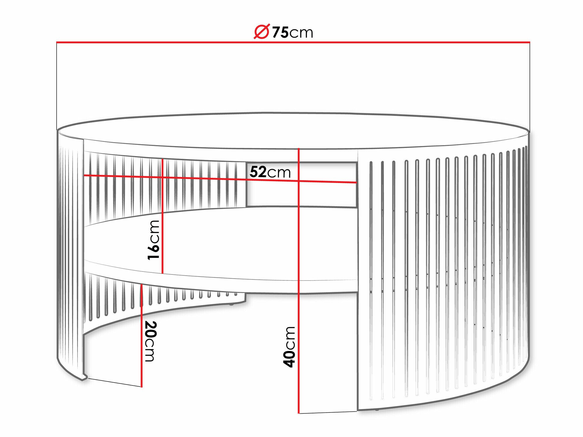 Sofabord Civer (Sort + Valnød)