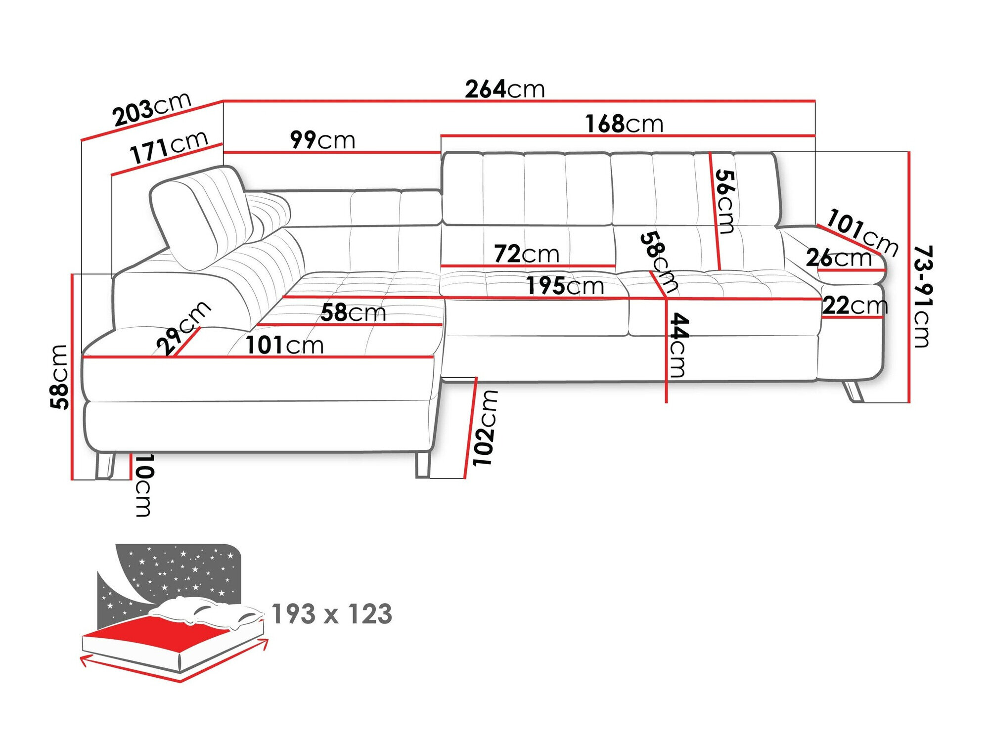 Hjørnesofa Comfivo 207 (Boucle Abriamo 10)