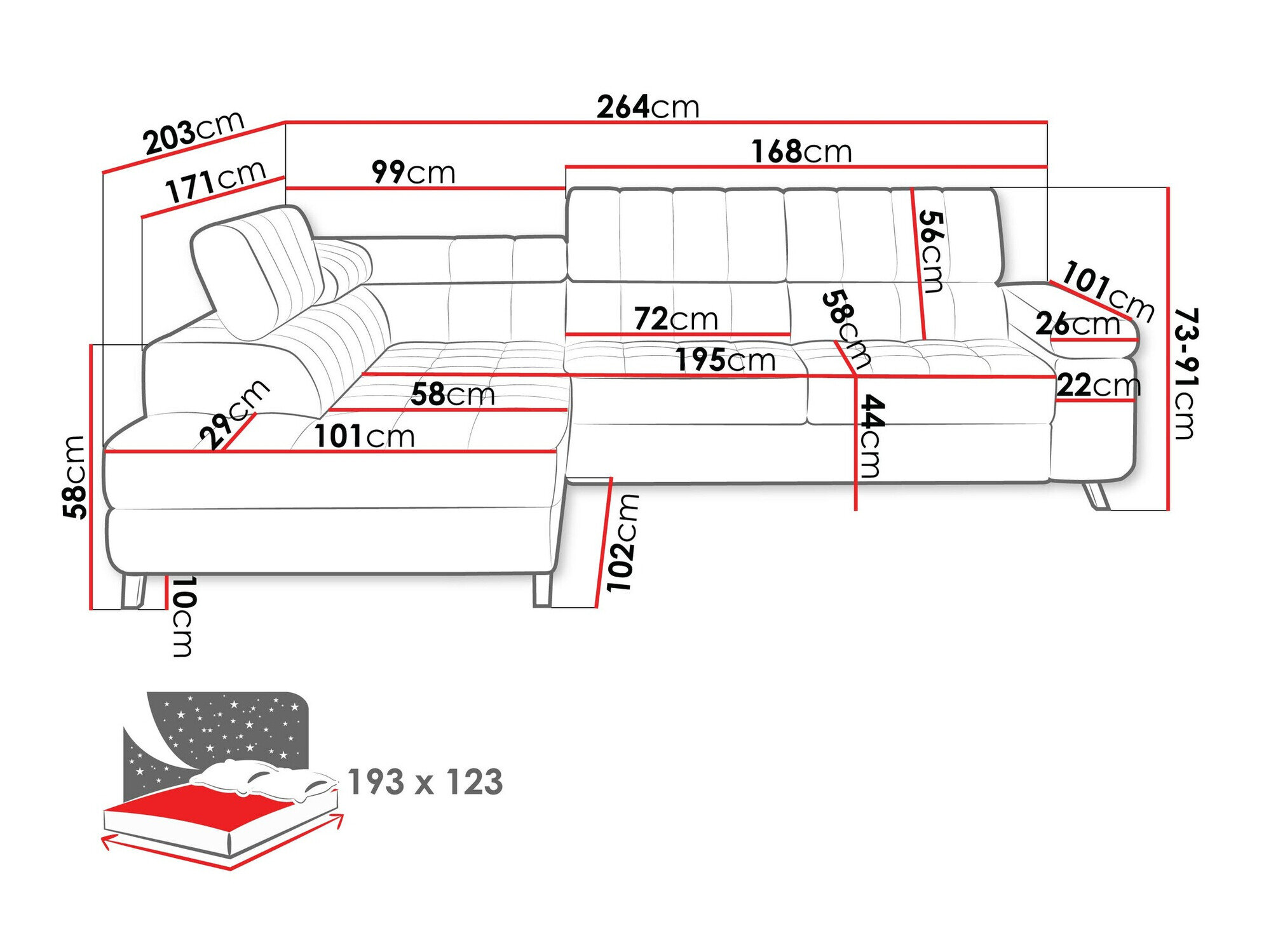 Hjørnesofa Comfivo 207 (Flow 06)