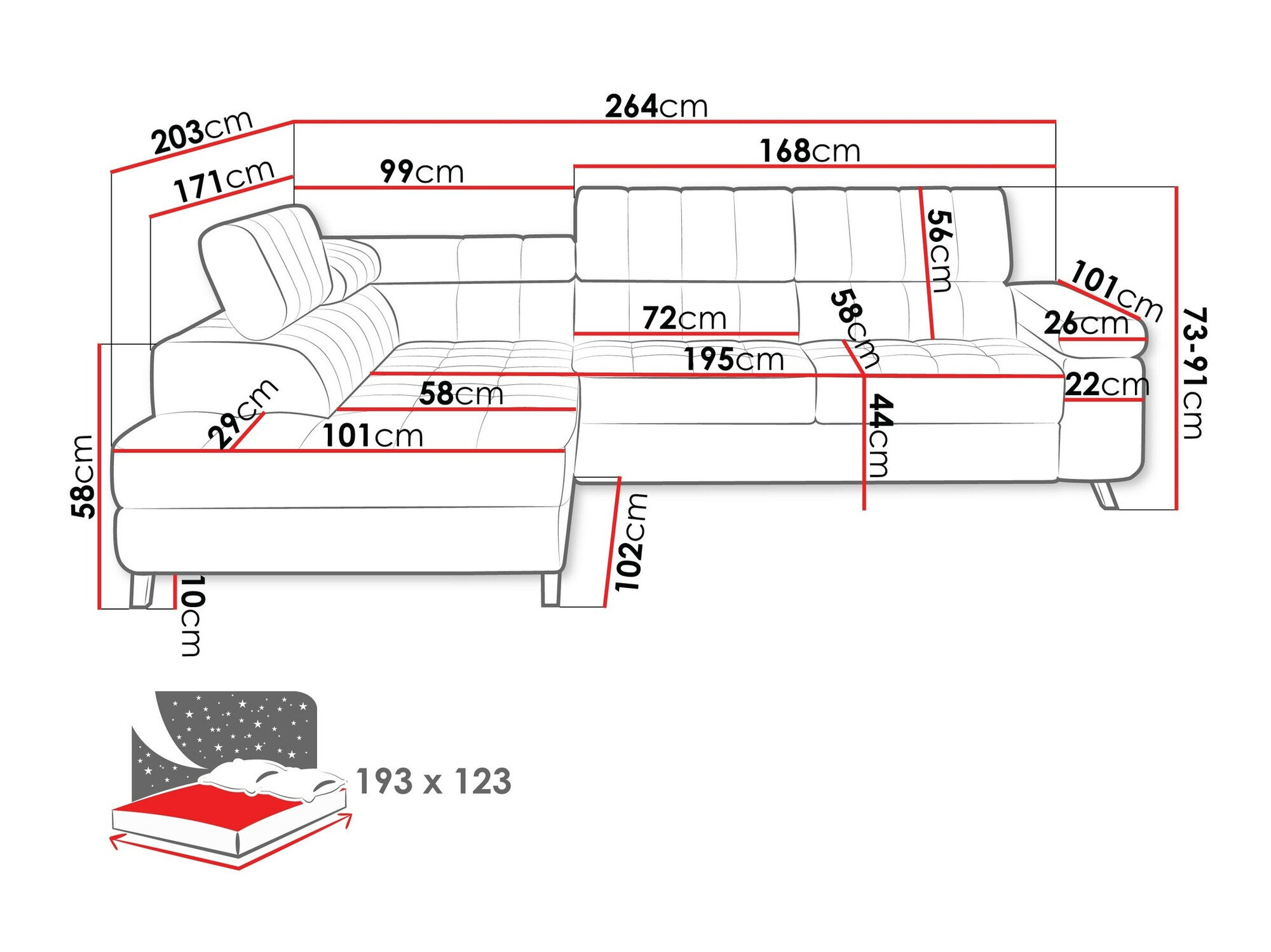 Hjørnesofa Comfivo 207 (Magic Velvet 2227)