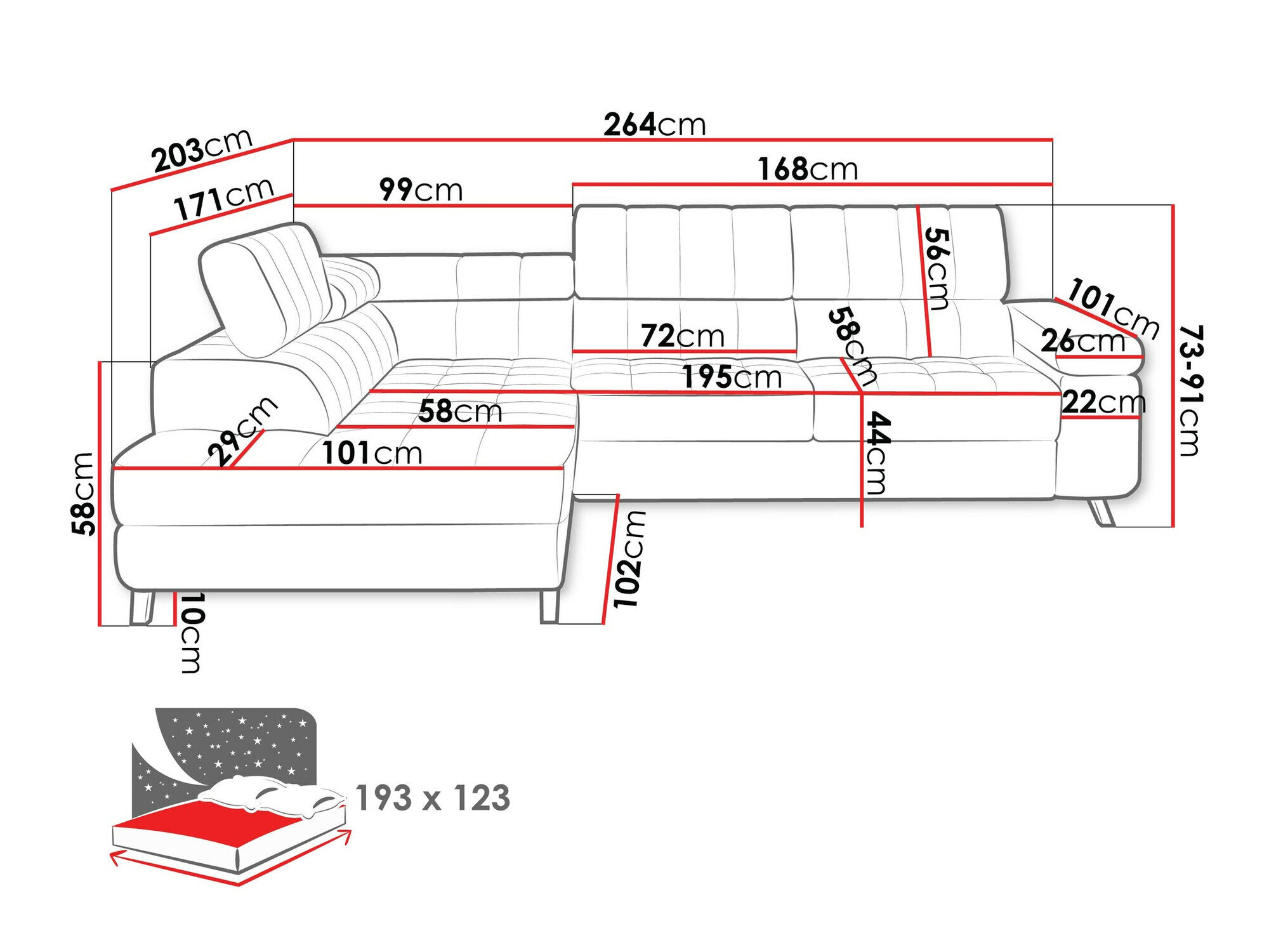 Hjørnesofa Comfivo 207 (Matana 17)