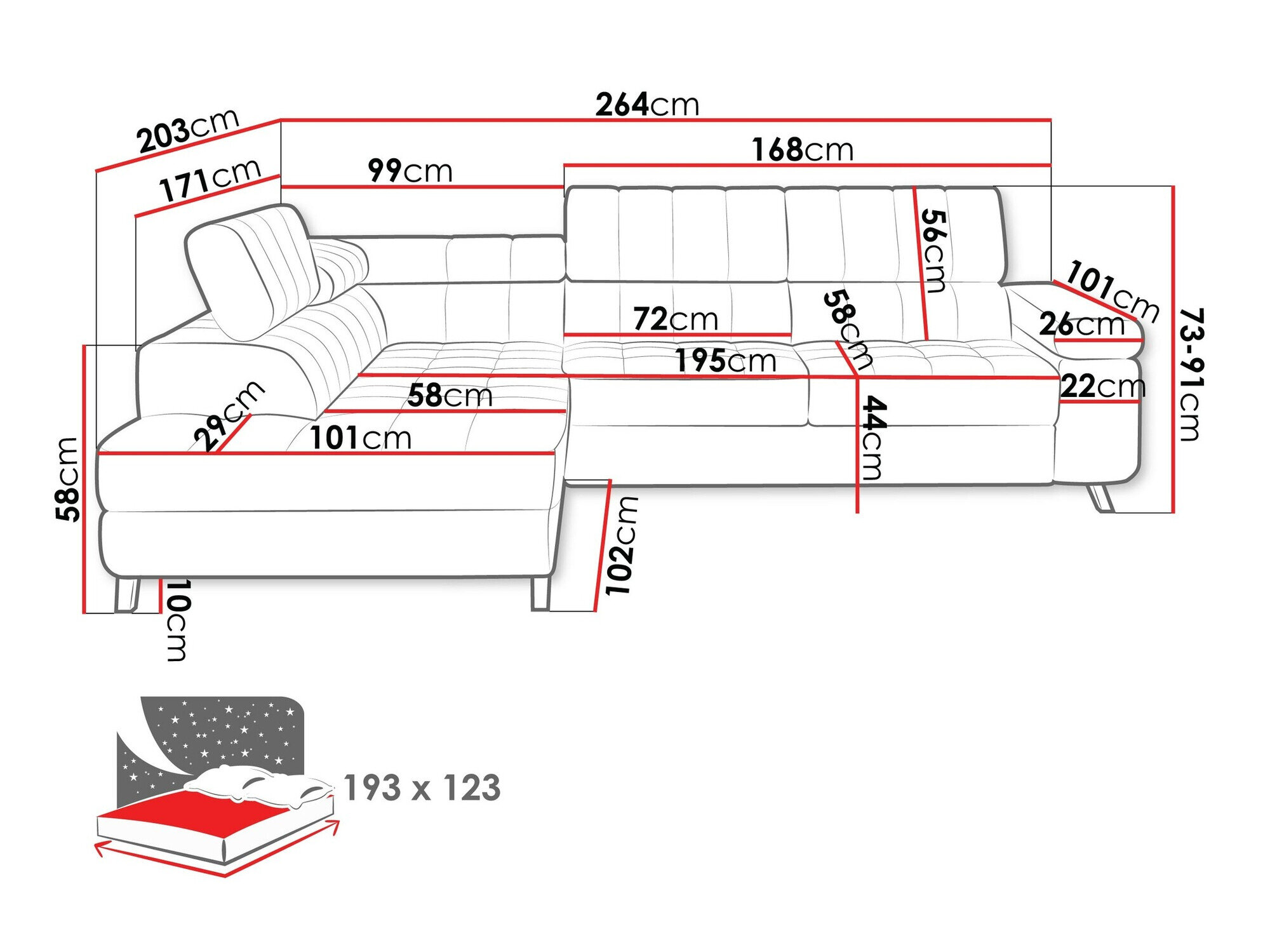 Hjørnesofa Comfivo 207 (Sicuro 65)