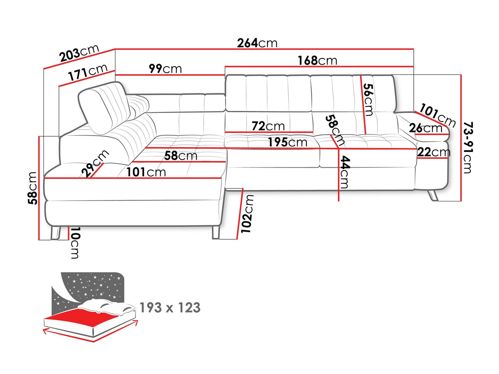 Hjørnesofa Comfivo Agnus (Flow 06)