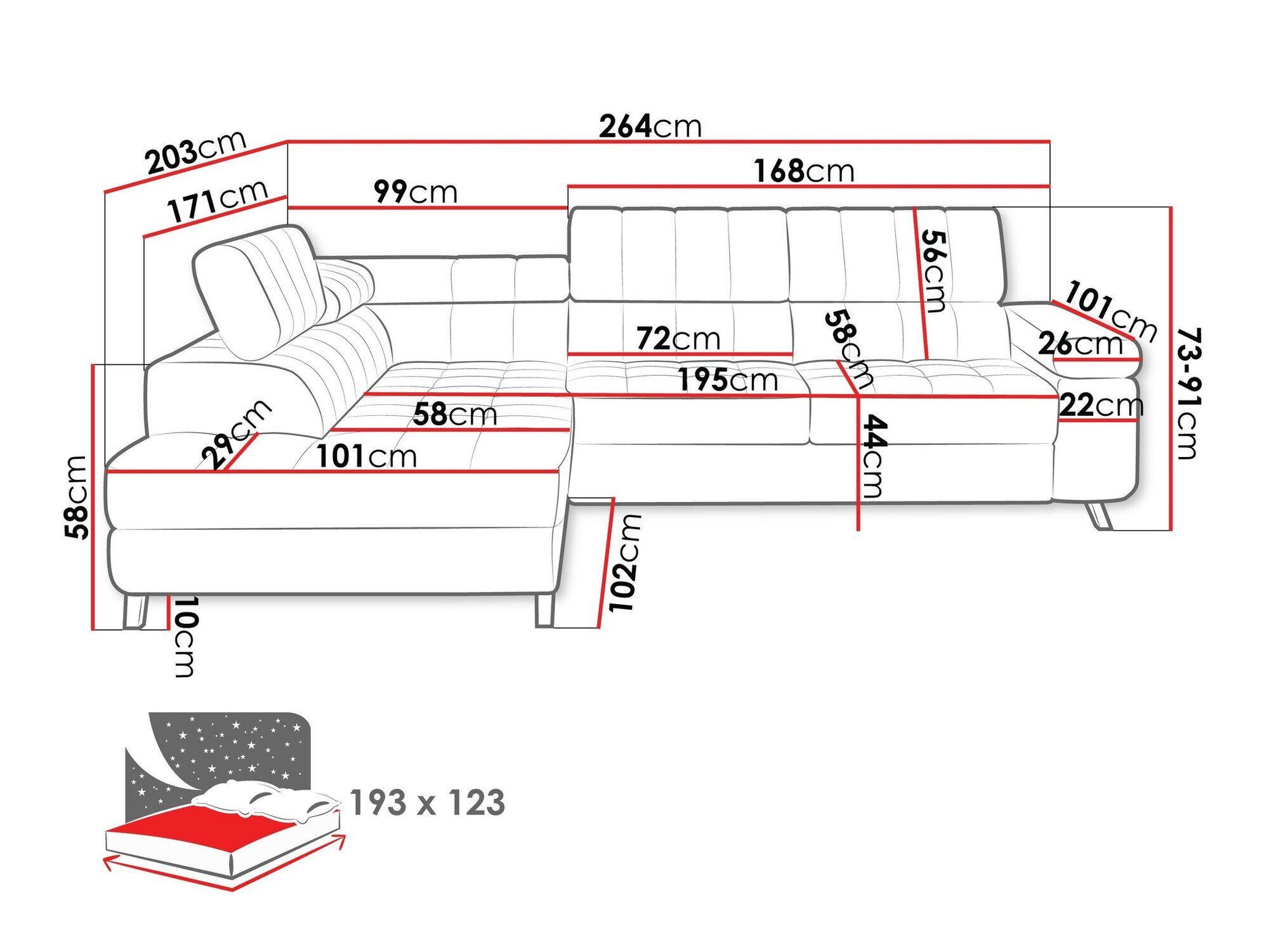 Hjørnesofa Comfivo Agnus (Fresh 13)