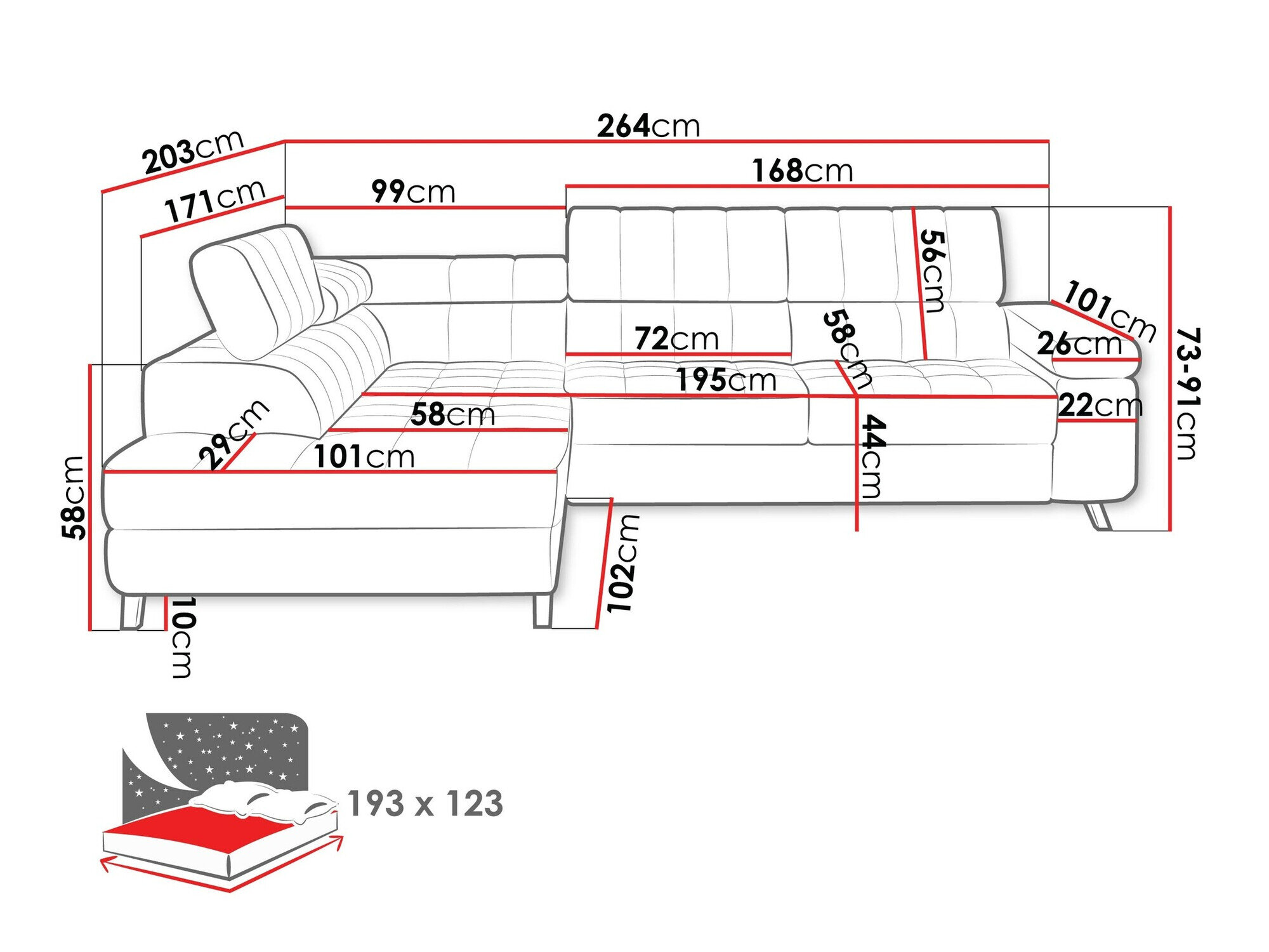 Hjørnesofa Comfivo Agnus (Magic Velvet 2227)