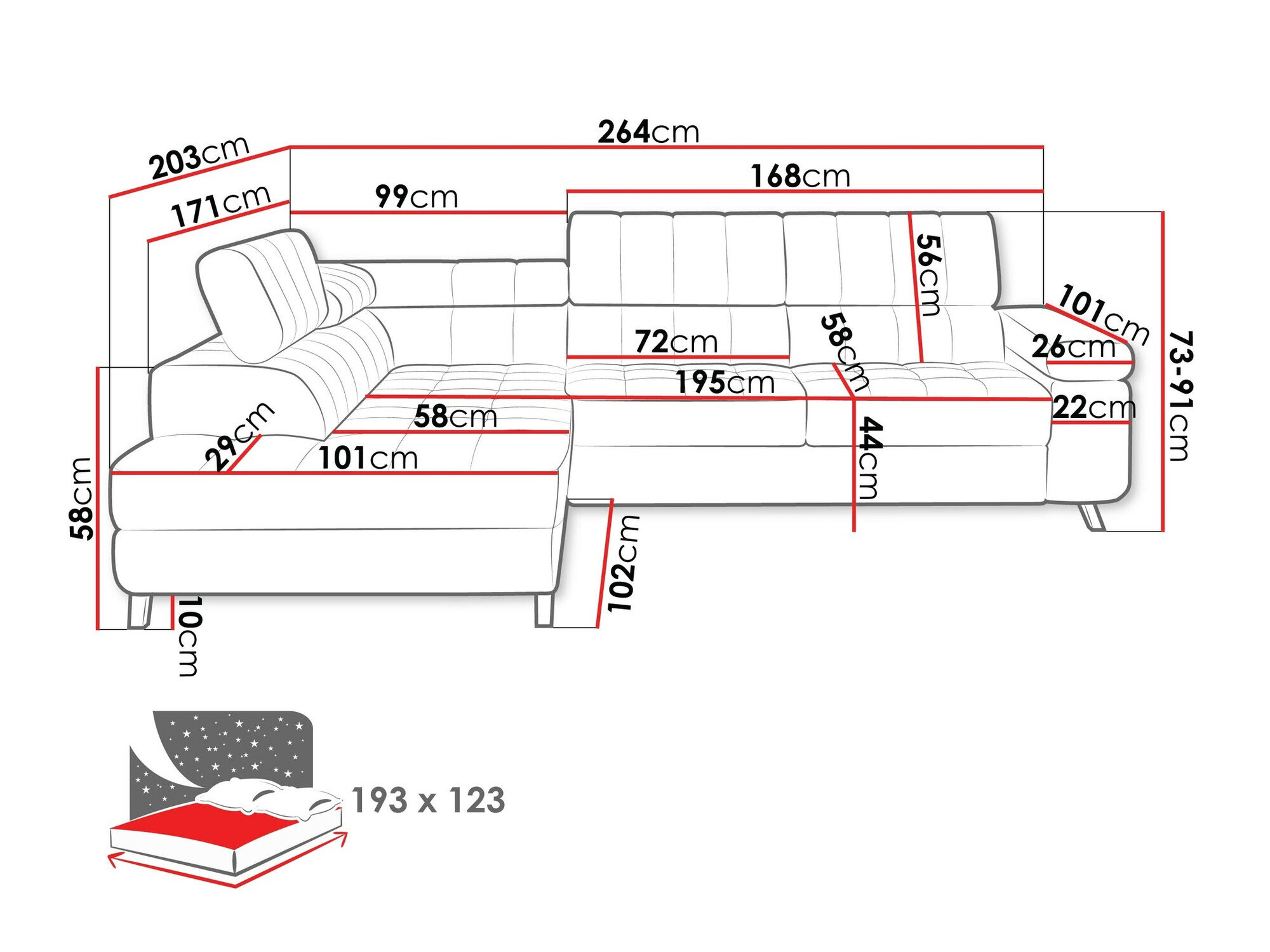 Hjørnesofa Comfivo Agnus (Velo 625)