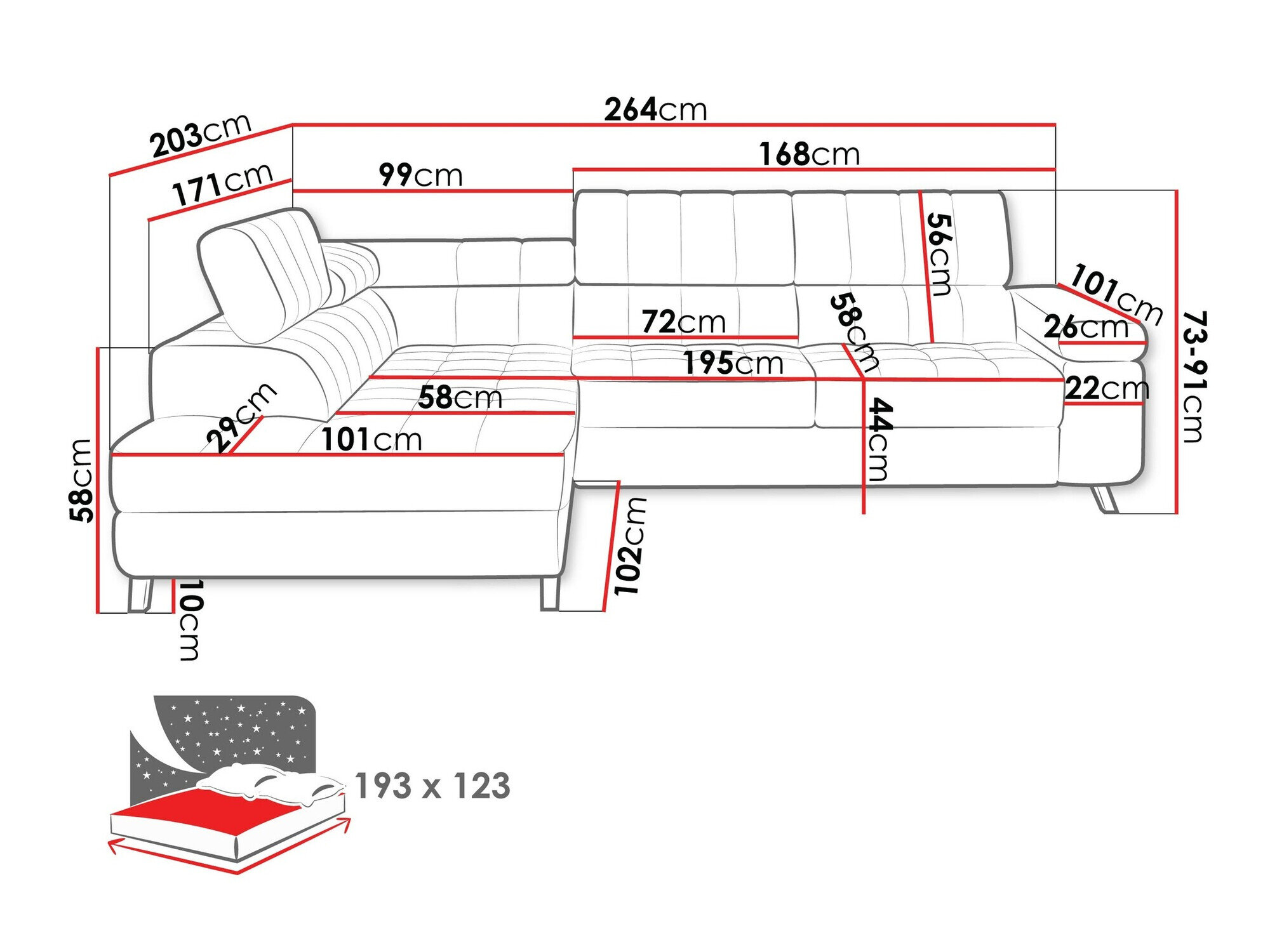 Hjørnesofa Comfivo Agnus (Venus Velvet 2926)