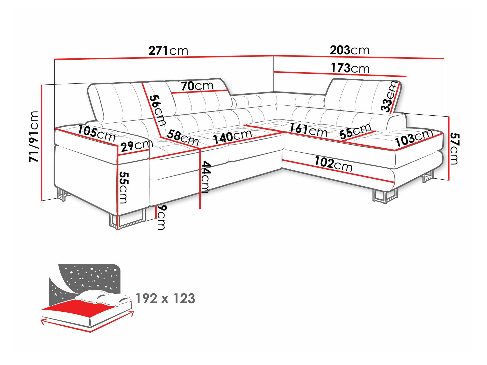 Hjørnesofa Comfivo 232 (Coral 45)