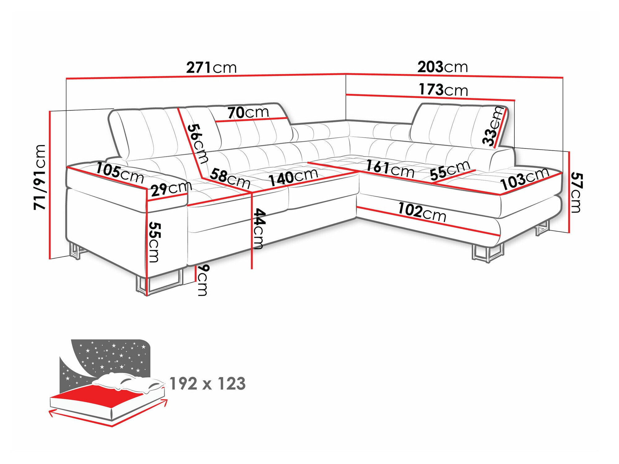 Hjørnesofa Comfivo 232 (Flow 06)