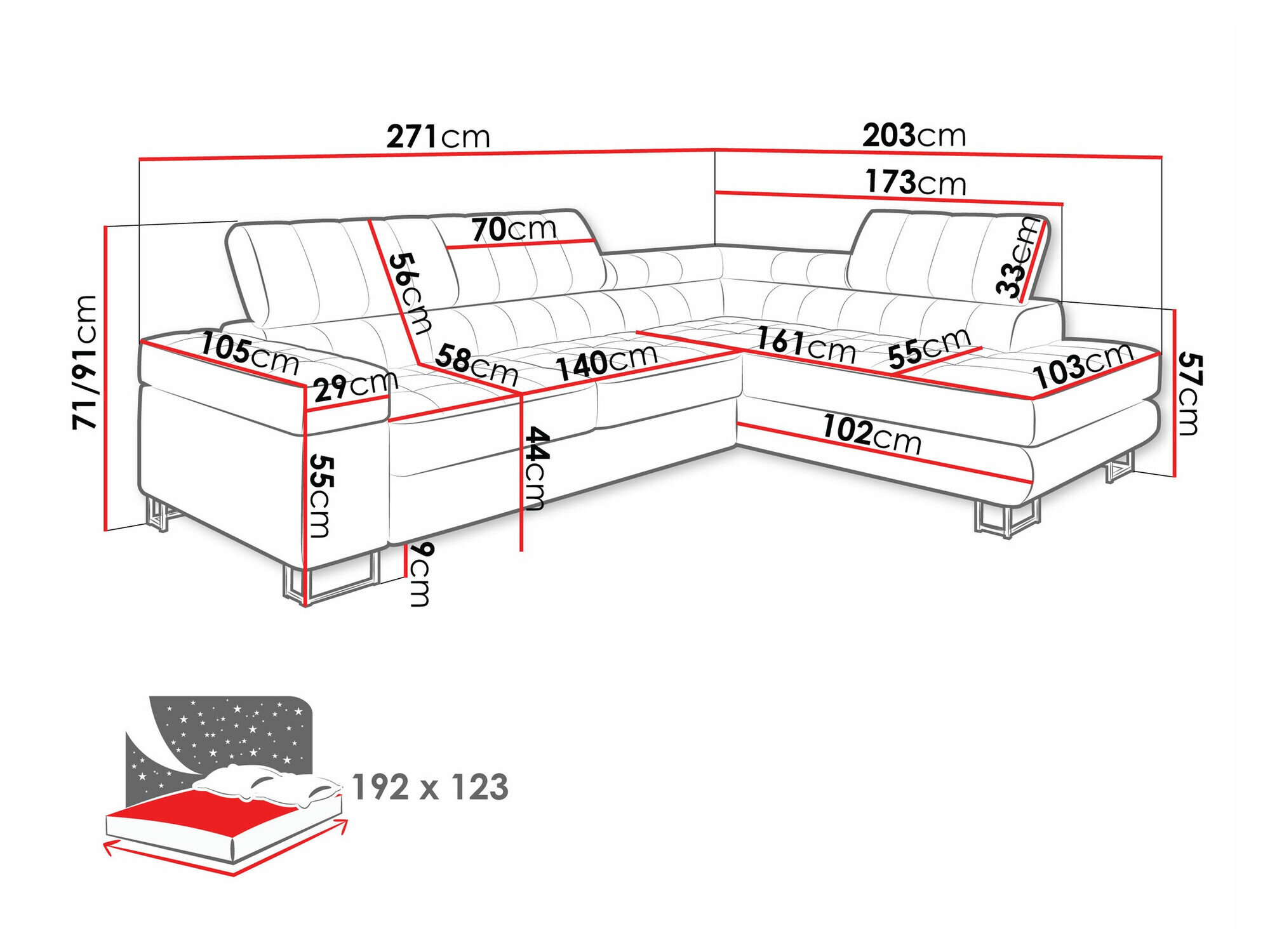Hjørnesofa Comfivo 232 (Magic Velvet 2217)