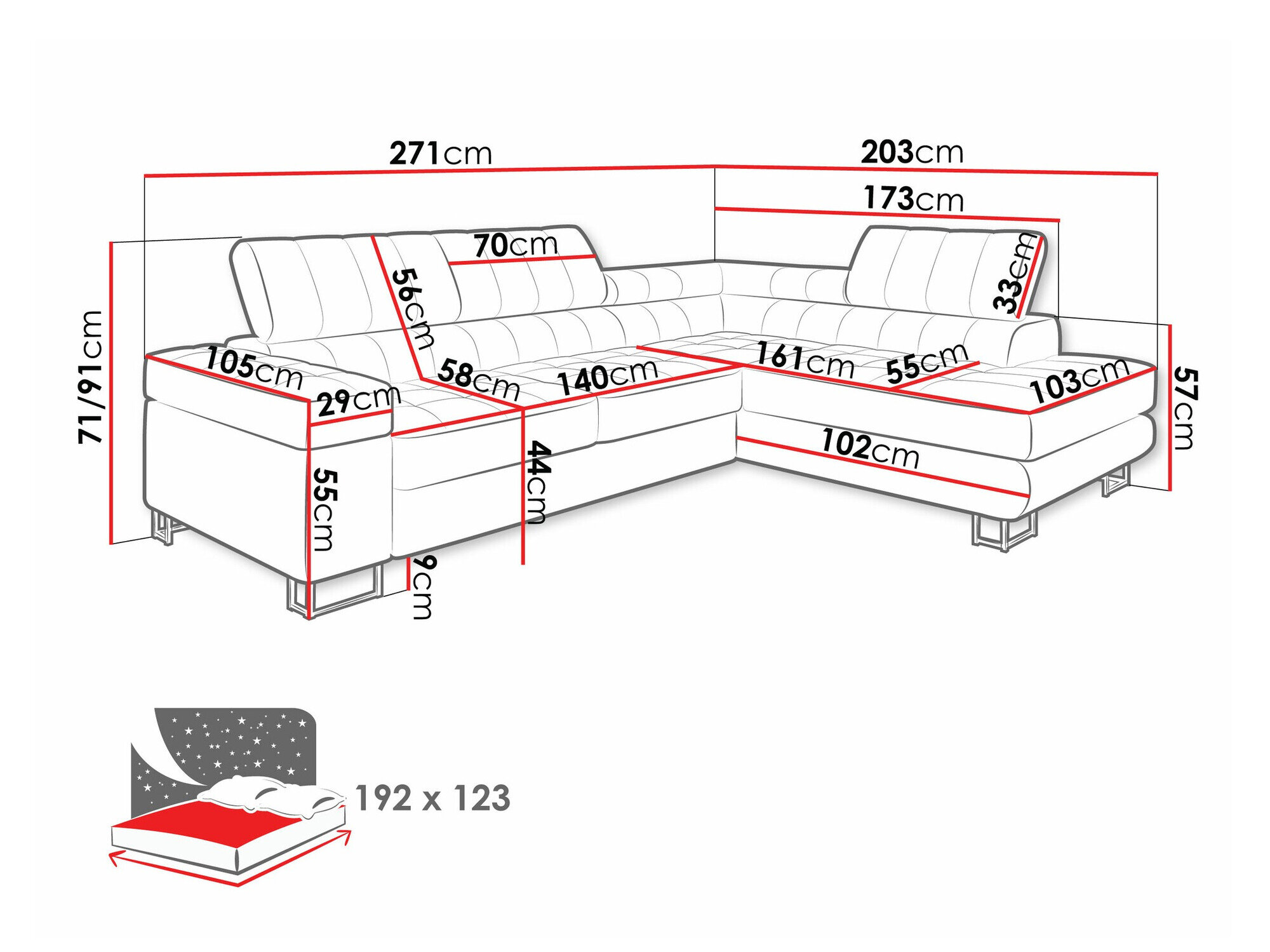 Hjørnesofa Comfivo 232 (Wave 05)