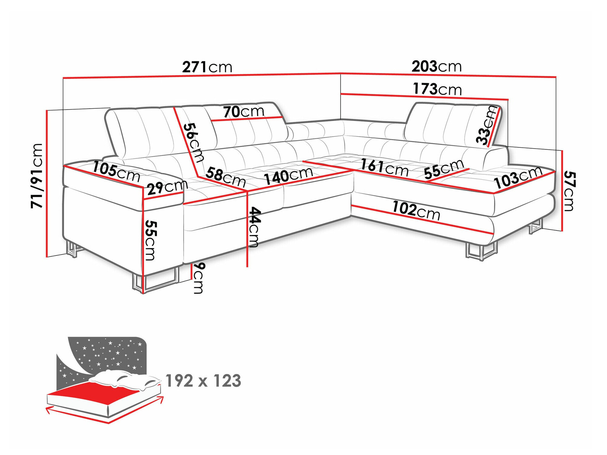 Hjørnesofa Comfivo Anima (Coral 45)