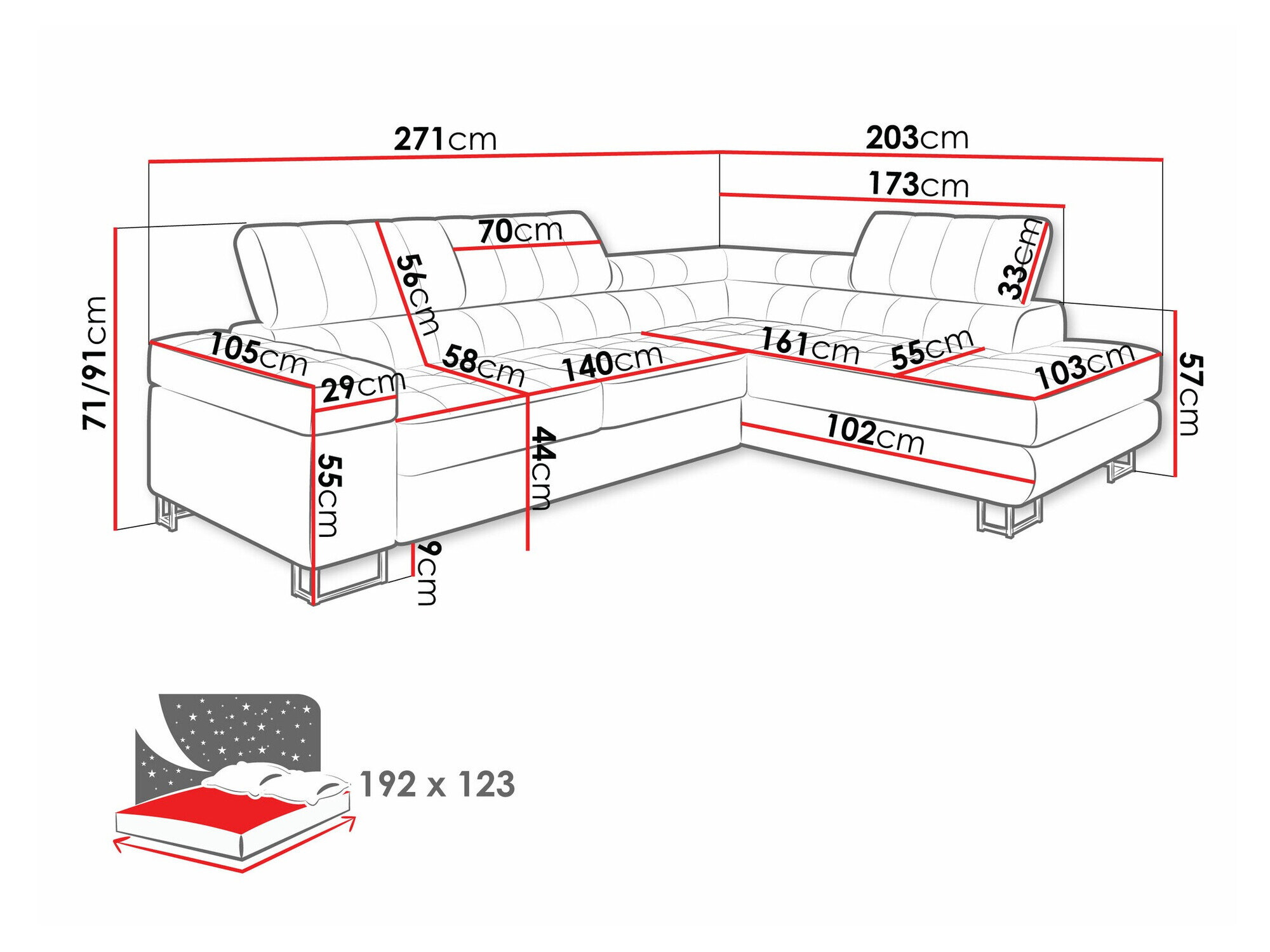 Hjørnesofa Comfivo Anima (Coral 65)