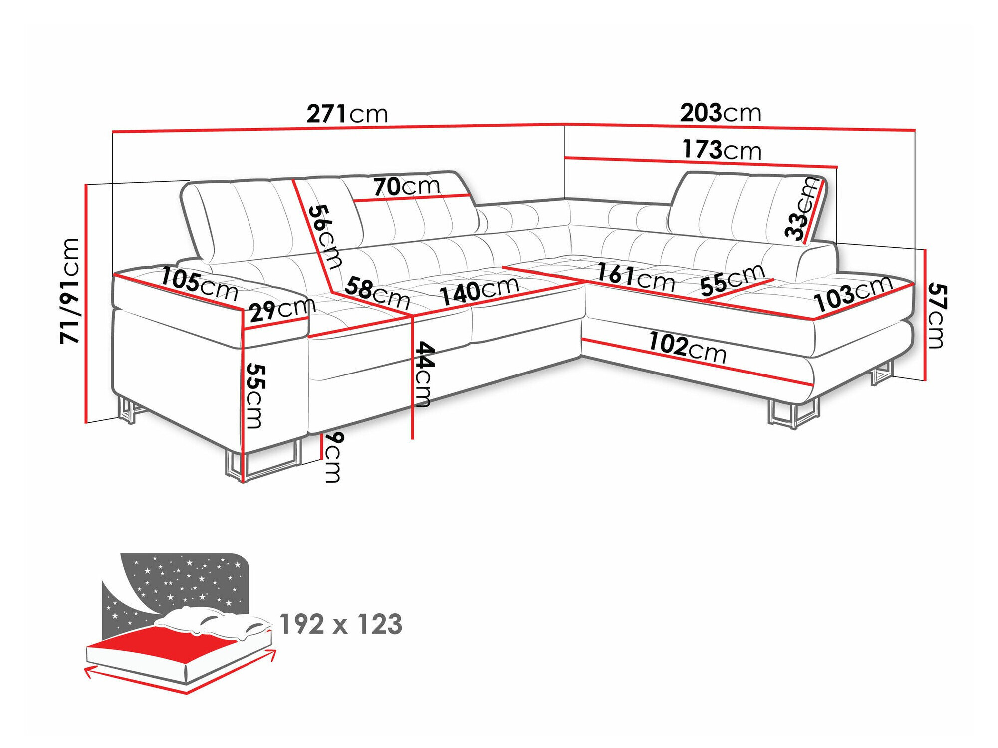 Hjørnesofa Comfivo Anima (Coral 65)