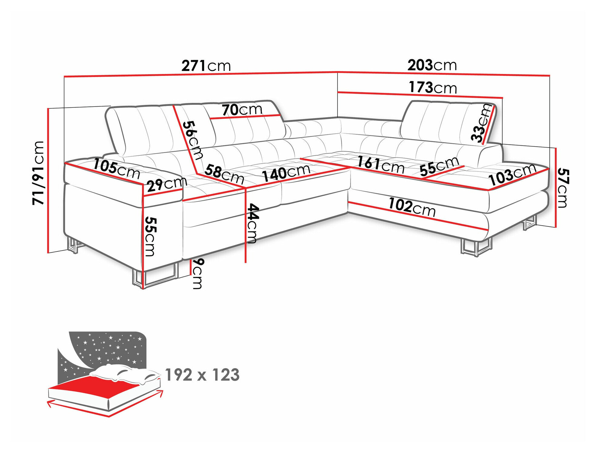 Hjørnesofa Comfivo Anima (Coral 75)