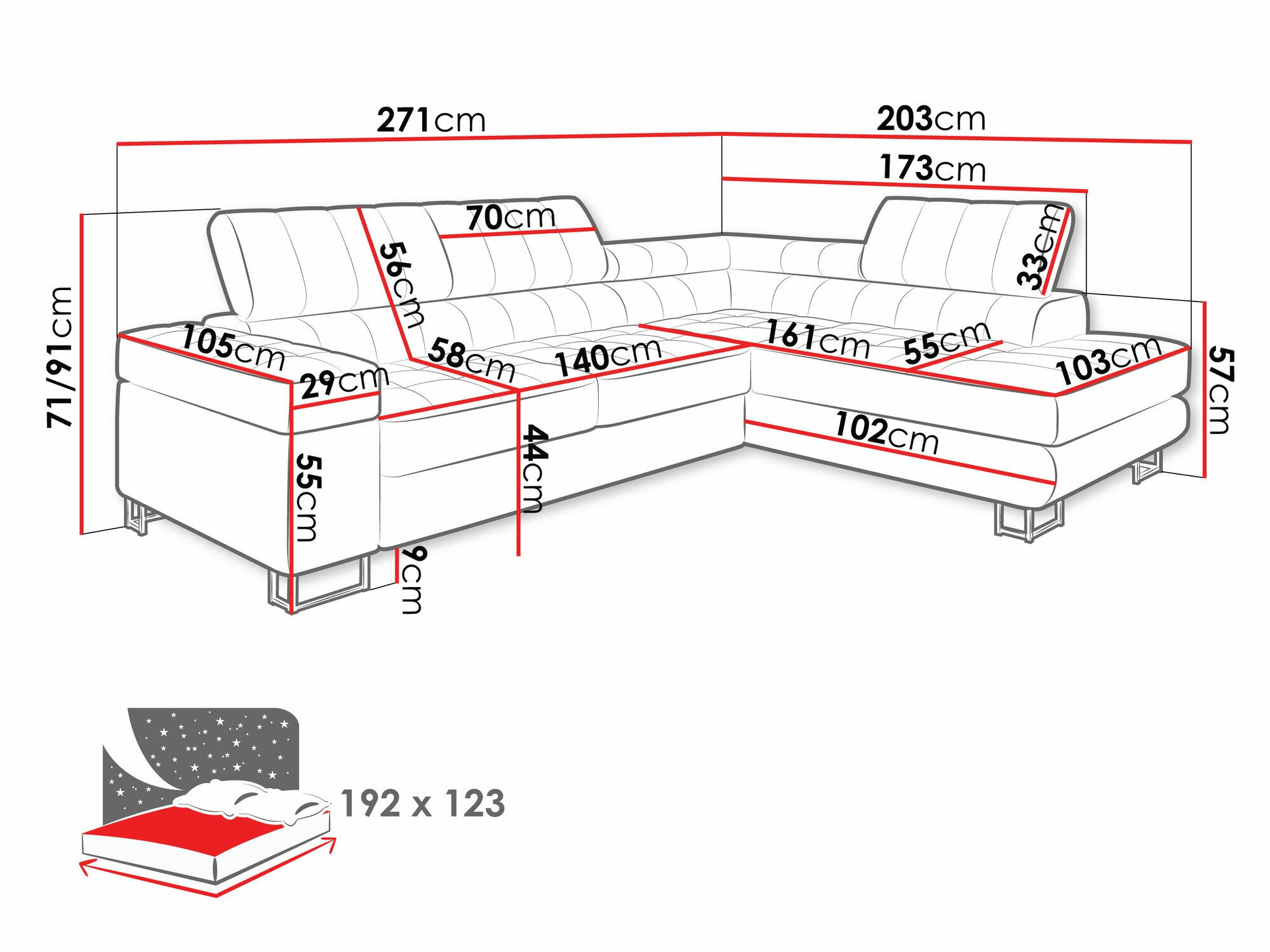 Hjørnesofa Comfivo Anima (Fresh 11)