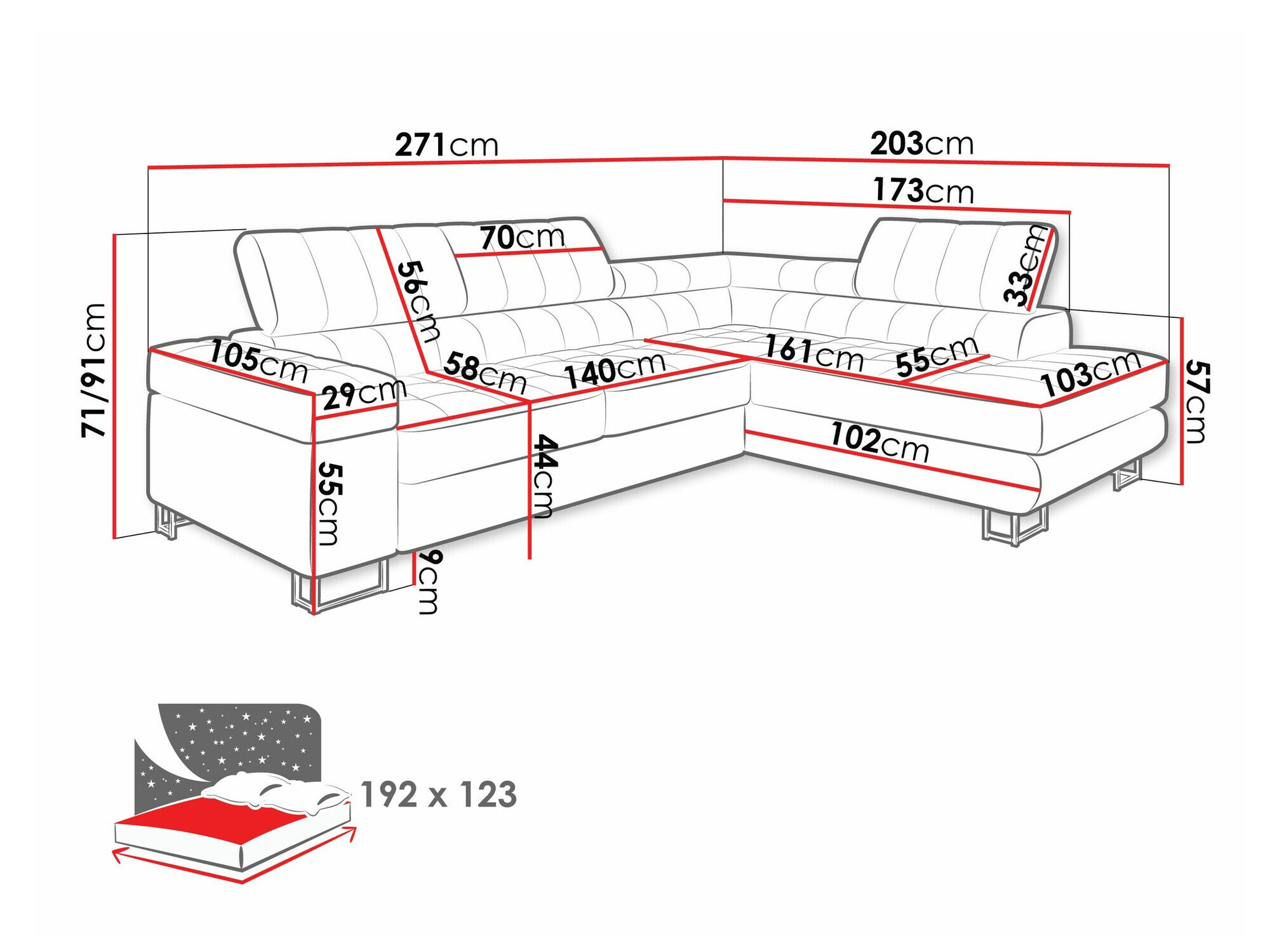 Hjørnesofa Comfivo Anima (Magic Velvet 2217)