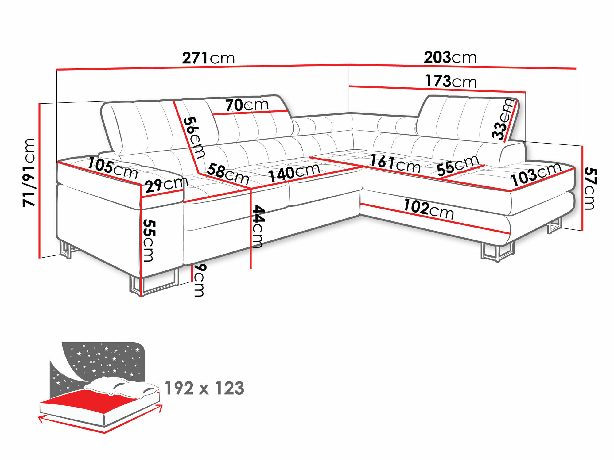 Hjørnesofa Comfivo Anima (Wave 09)