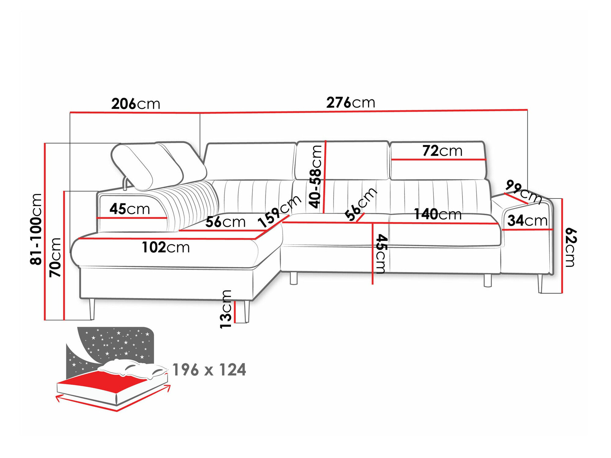 Hjørnesofa Comfivo 446 (Clara 215.03)