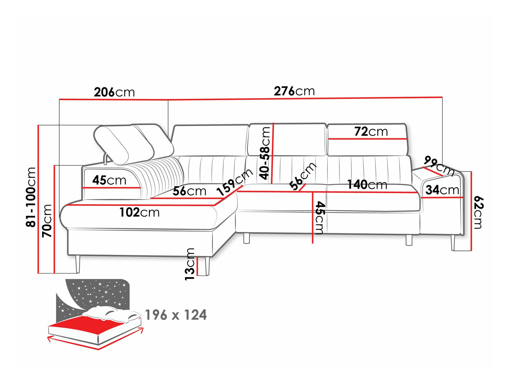 Hjørnesofa Comfivo 446 (Kronos 09)
