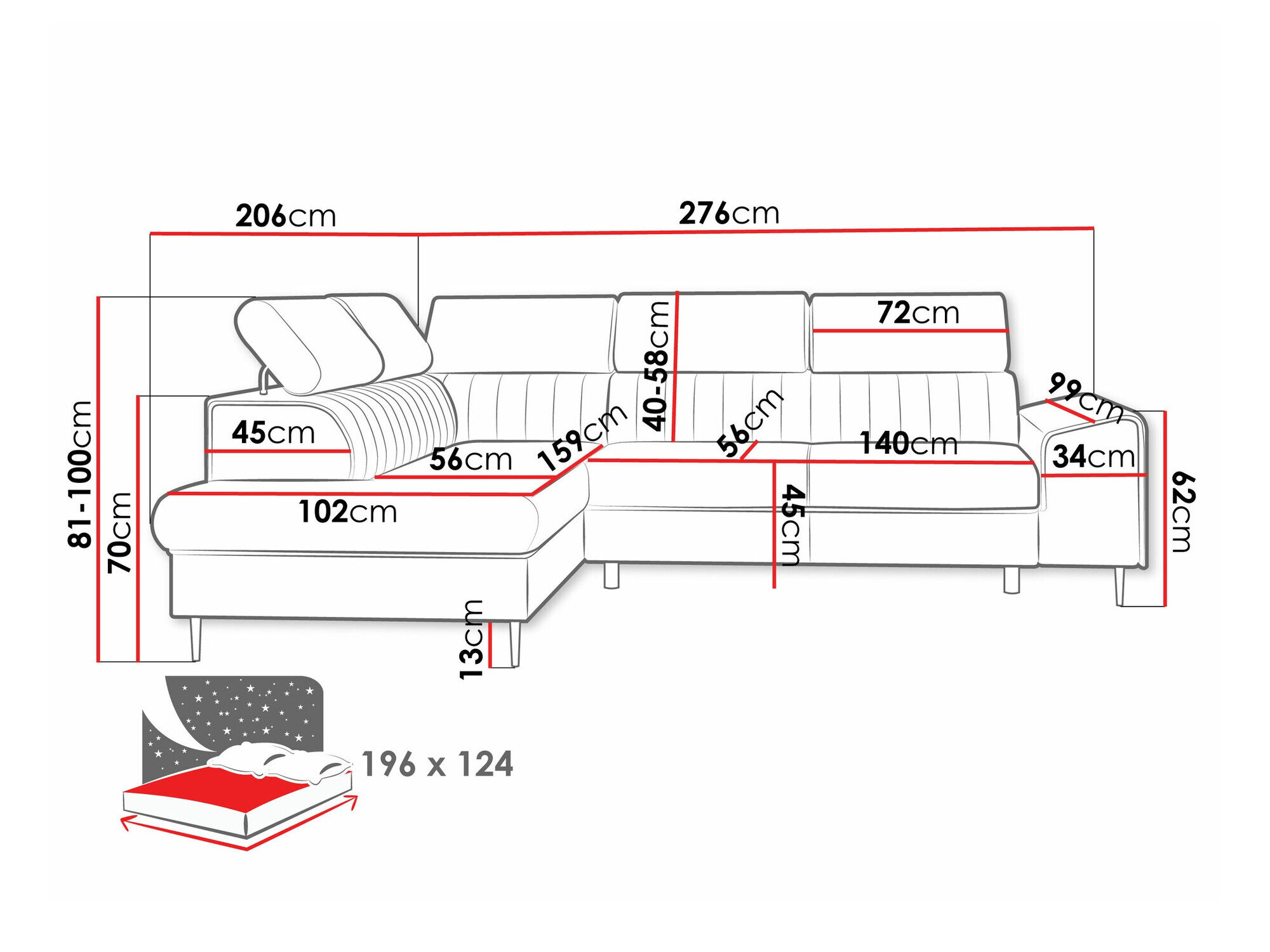 Hjørnesofa Comfivo 446 (Wave 05)