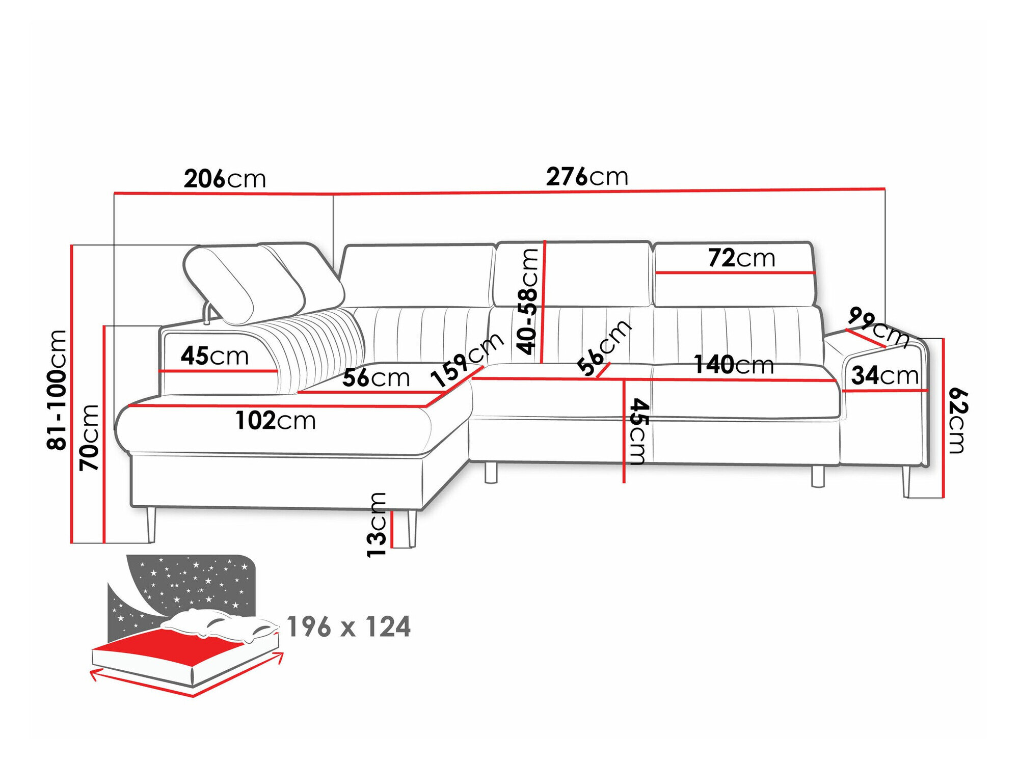Hjørnesofa Comfivo 446 (Wave 15)