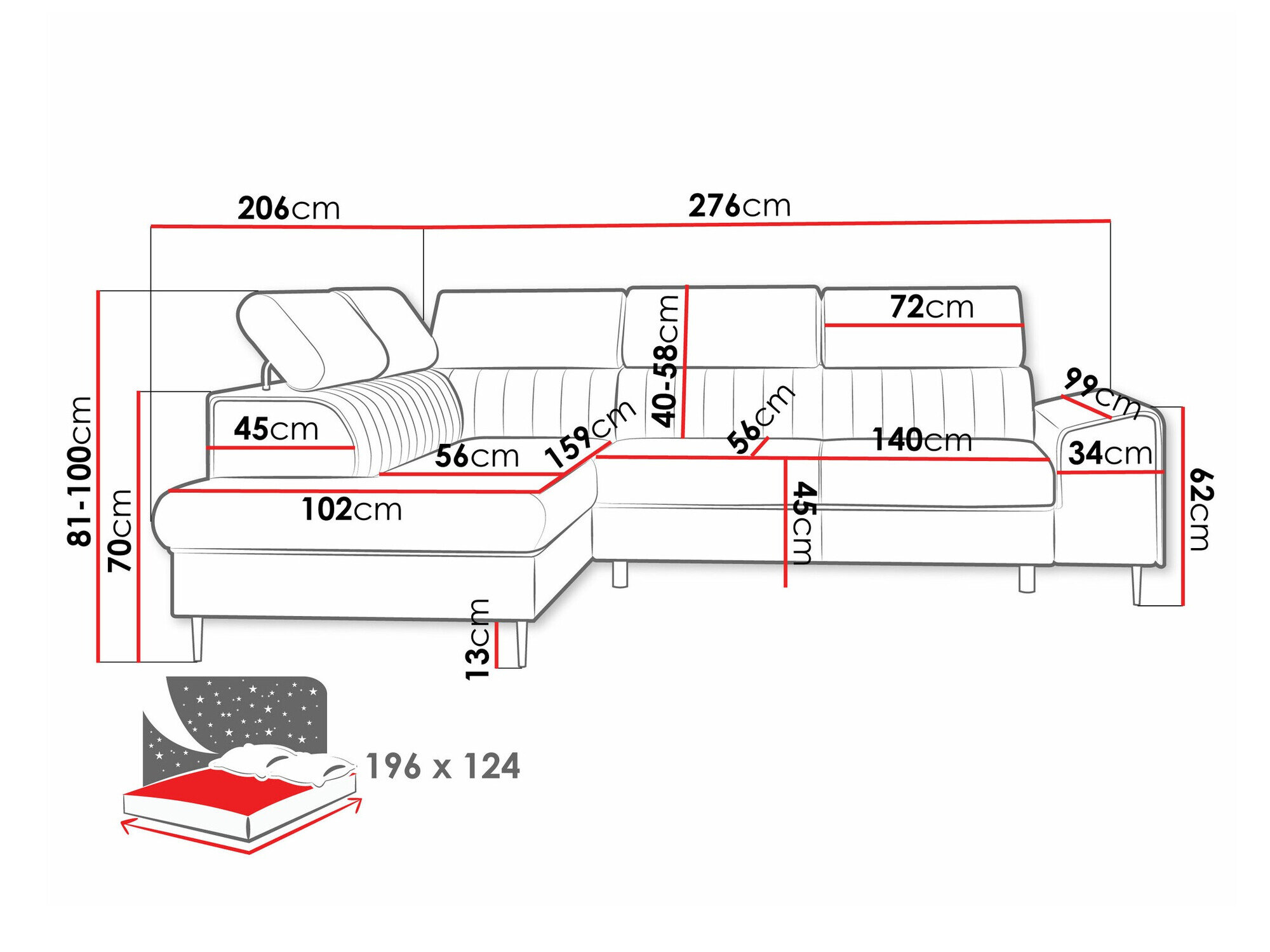 Hjørnesofa Comfivo Universum (Clara 215.03)