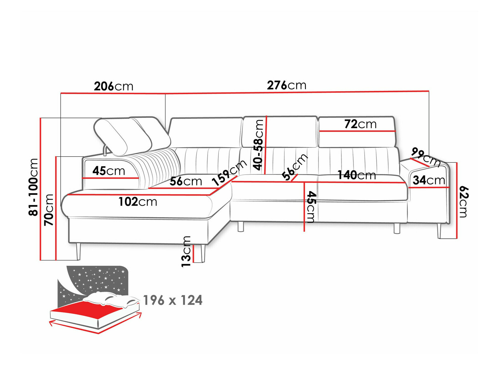 Hjørnesofa Comfivo Universum (Flow 06)
