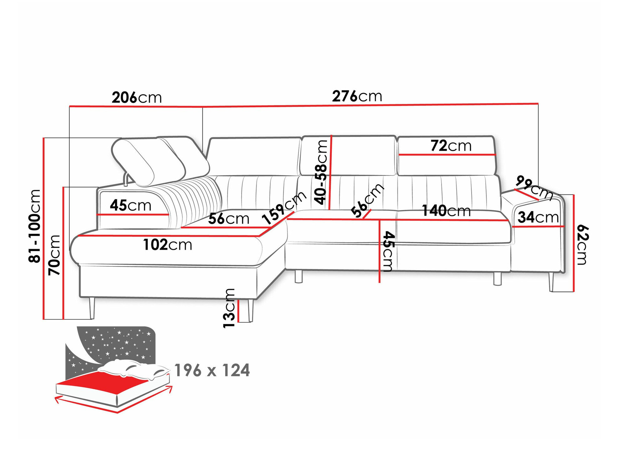 Hjørnesofa Comfivo Universum (Flow 09)