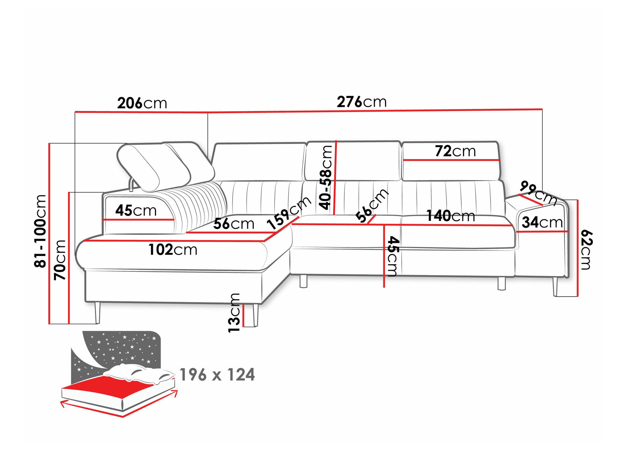 Hjørnesofa Comfivo Universum (Wave 05)
