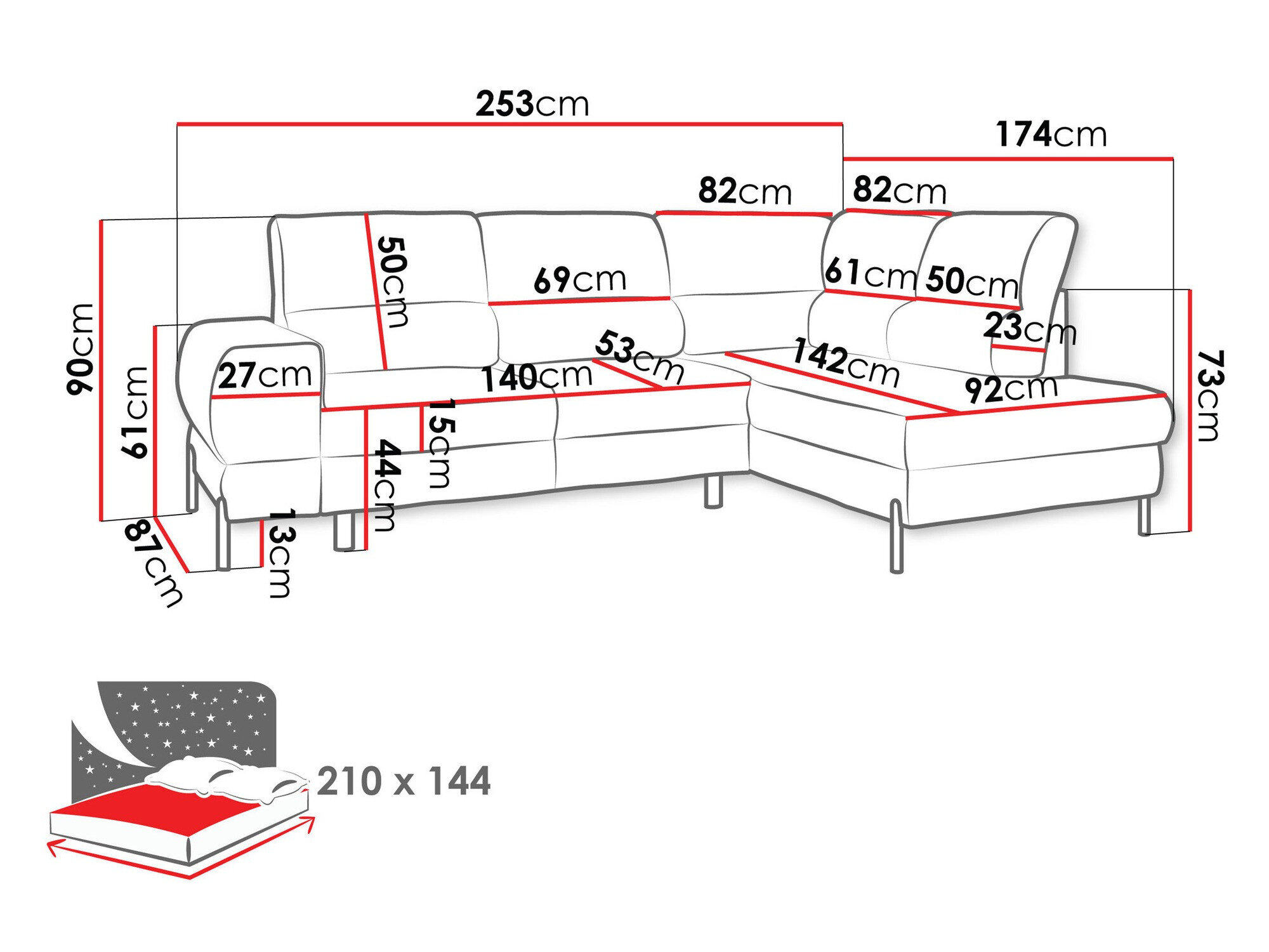 Hjørnesofa Sanford 105 (Velo 633)