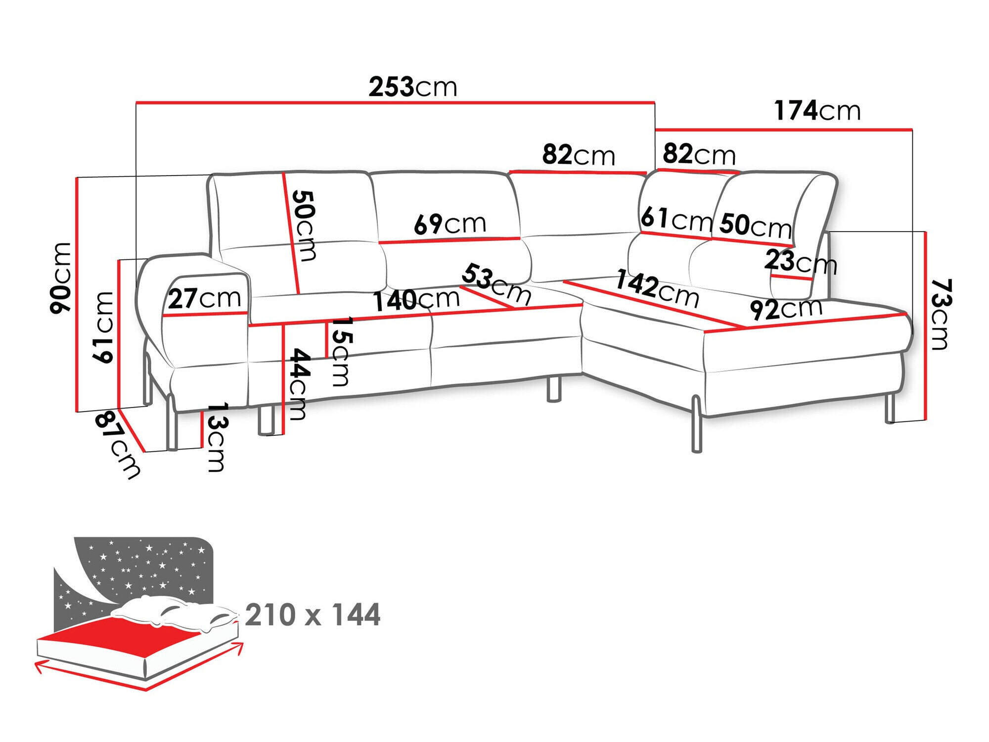 Hjørnesofa Sanford 105 (Velo 635)