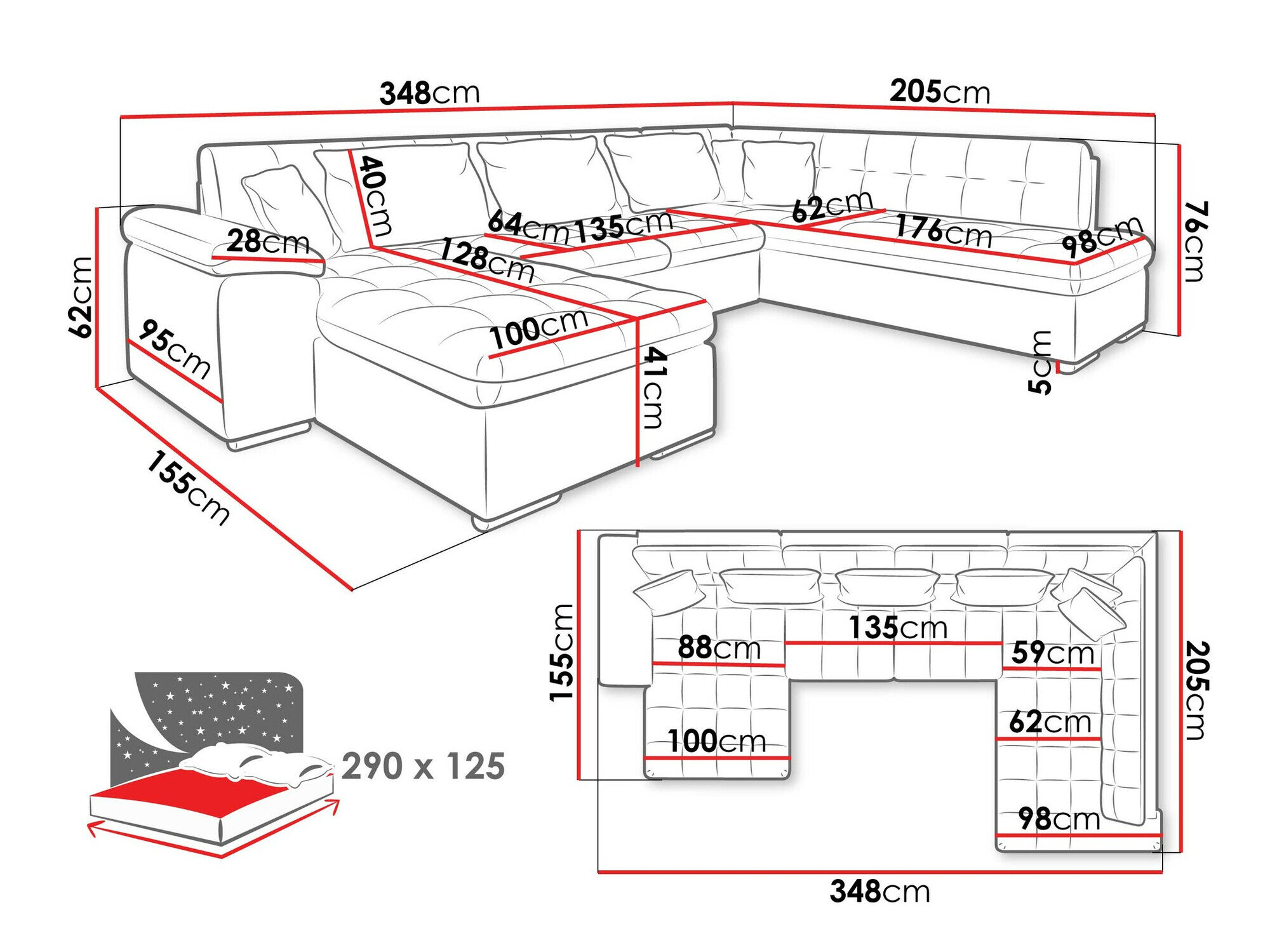 Hjørnesofa Comfivo Gemma II (Venstre)