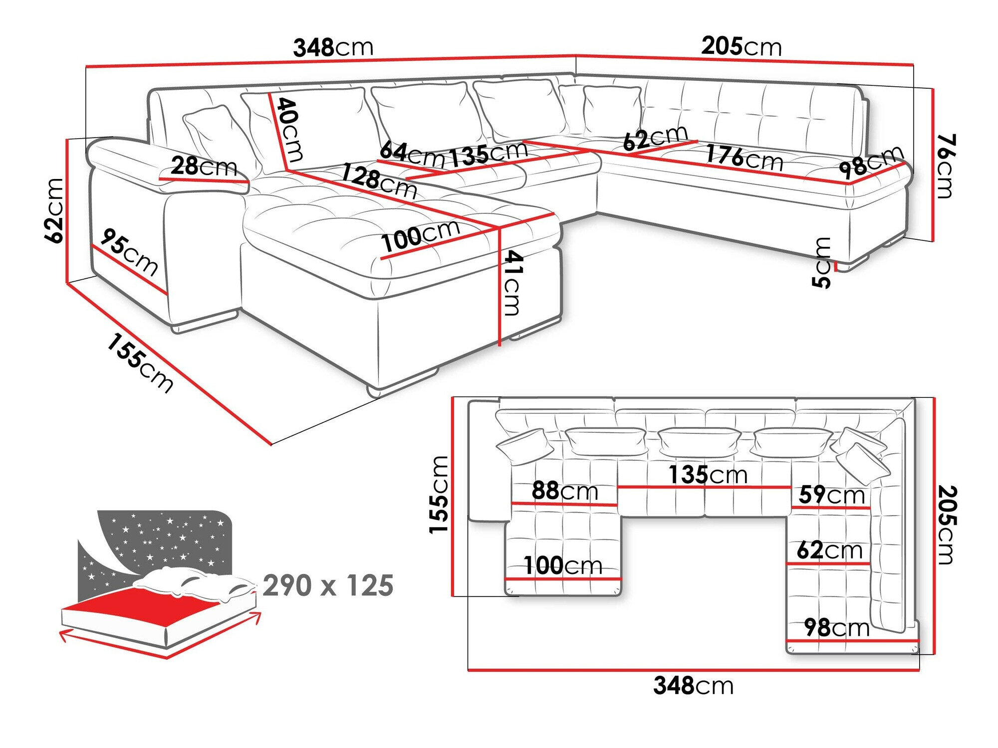 Hjørnesofa Comfivo Gemma II (Venstre)