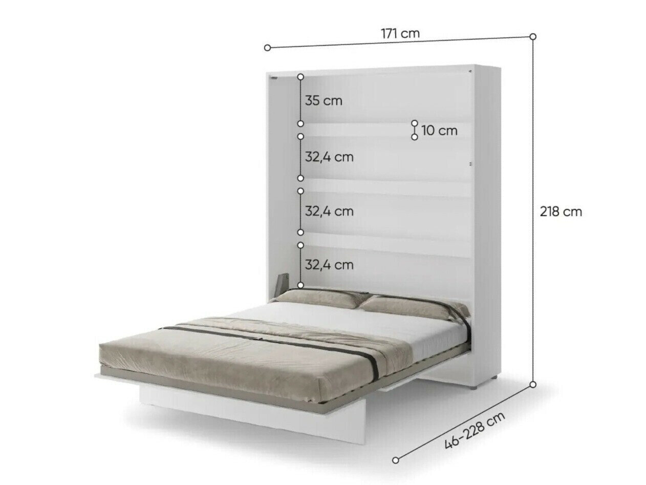 Møbelsæt Concept Pro Lenart VI (Glansfuld hvid + Hvid + Blå)