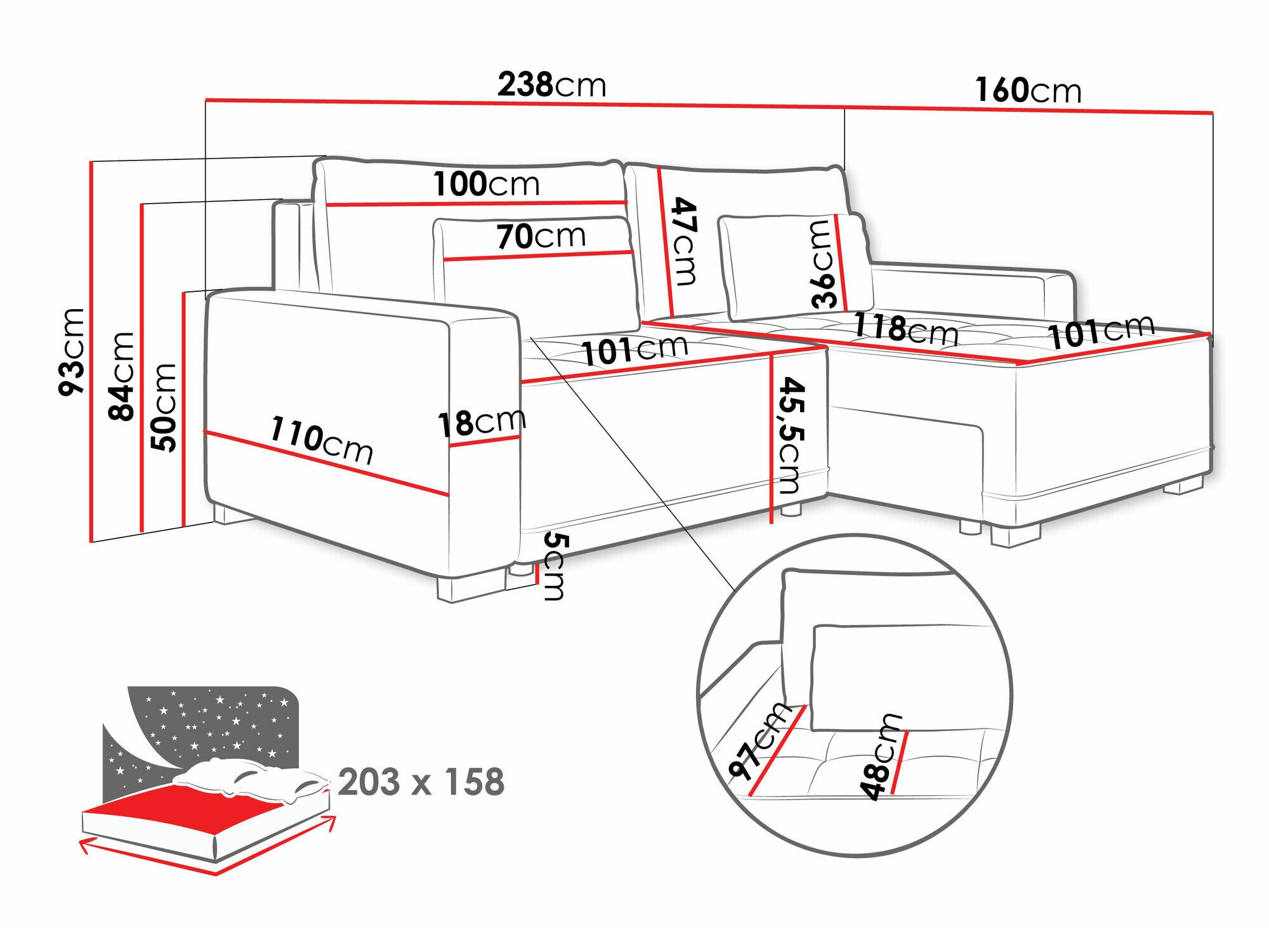 Hjørnesofa Sanford 106 (Paros 02)