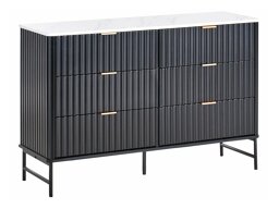 Komoda Berwyn 2576 (Crna + Bijeli mramor)