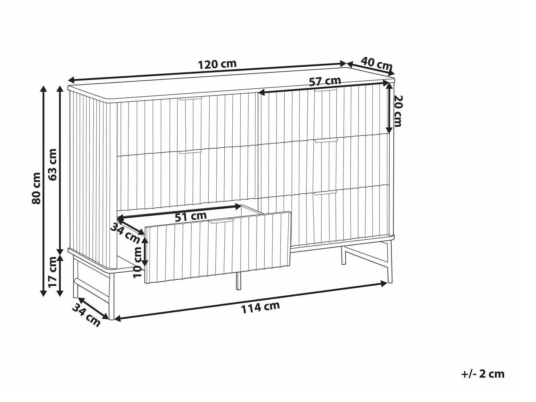 Kummut Berwyn 2576 (Must + Valge marmor)