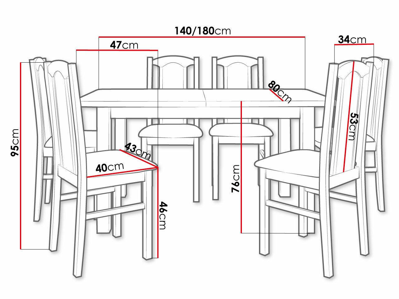 Spisestuesæt Victorville 312 (Sonoma eg)