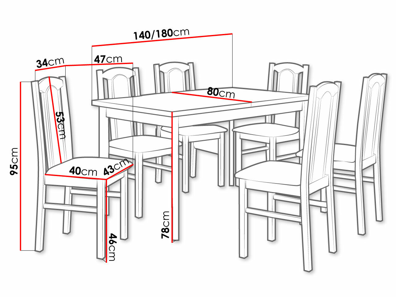 Spisestuesæt Victorville 313 (Nød)