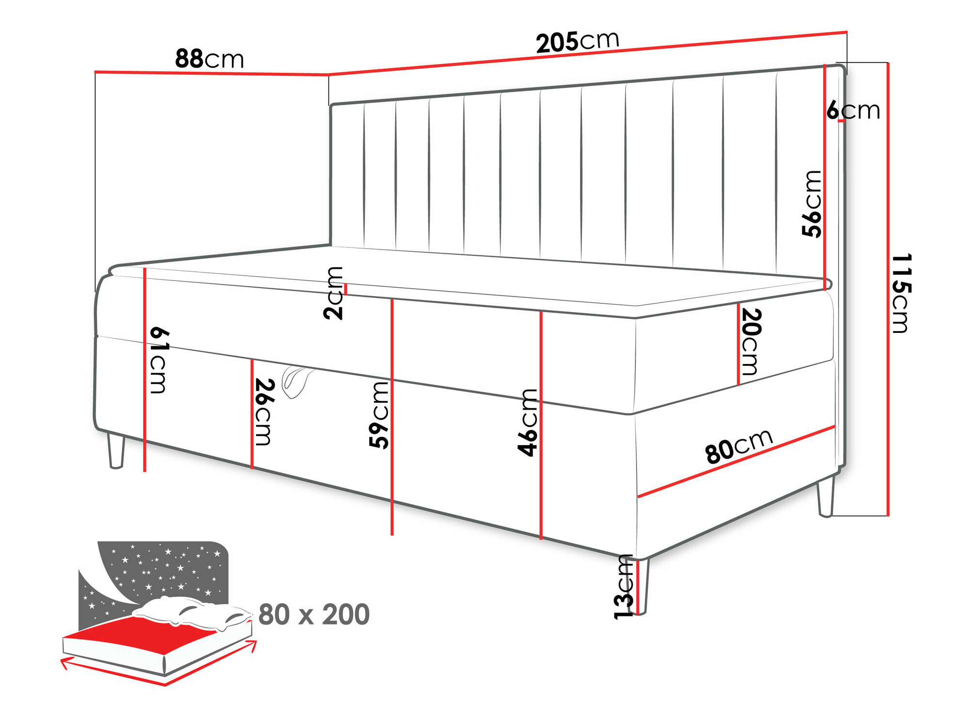Boxspring Lucus I (Soft 017 + Fresh 37)
