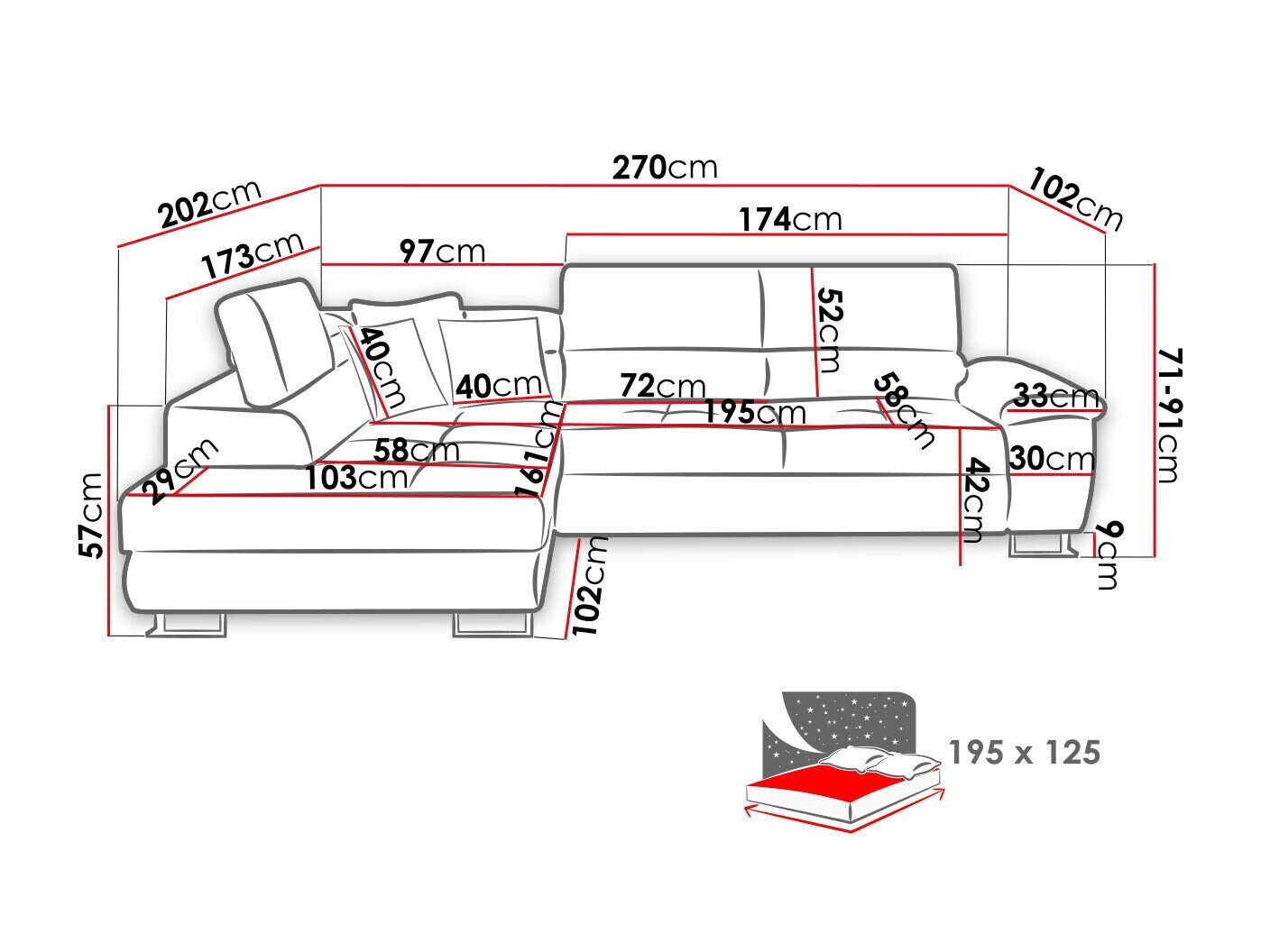 Hjørnesofa Comfivo 166 (Kronos 19)