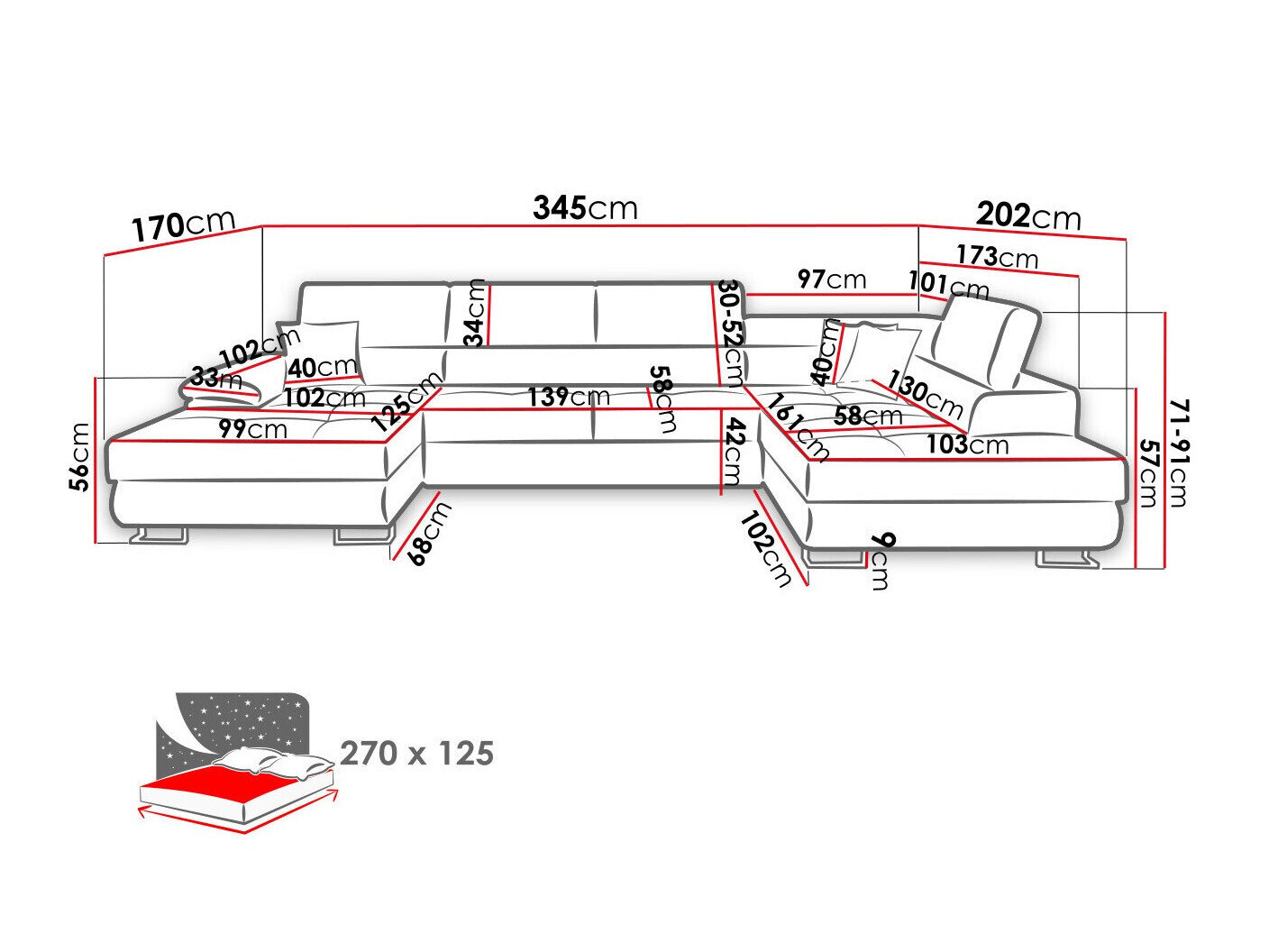 Hjørnesofa Comfivo Ruta IV (Kronos 19)
